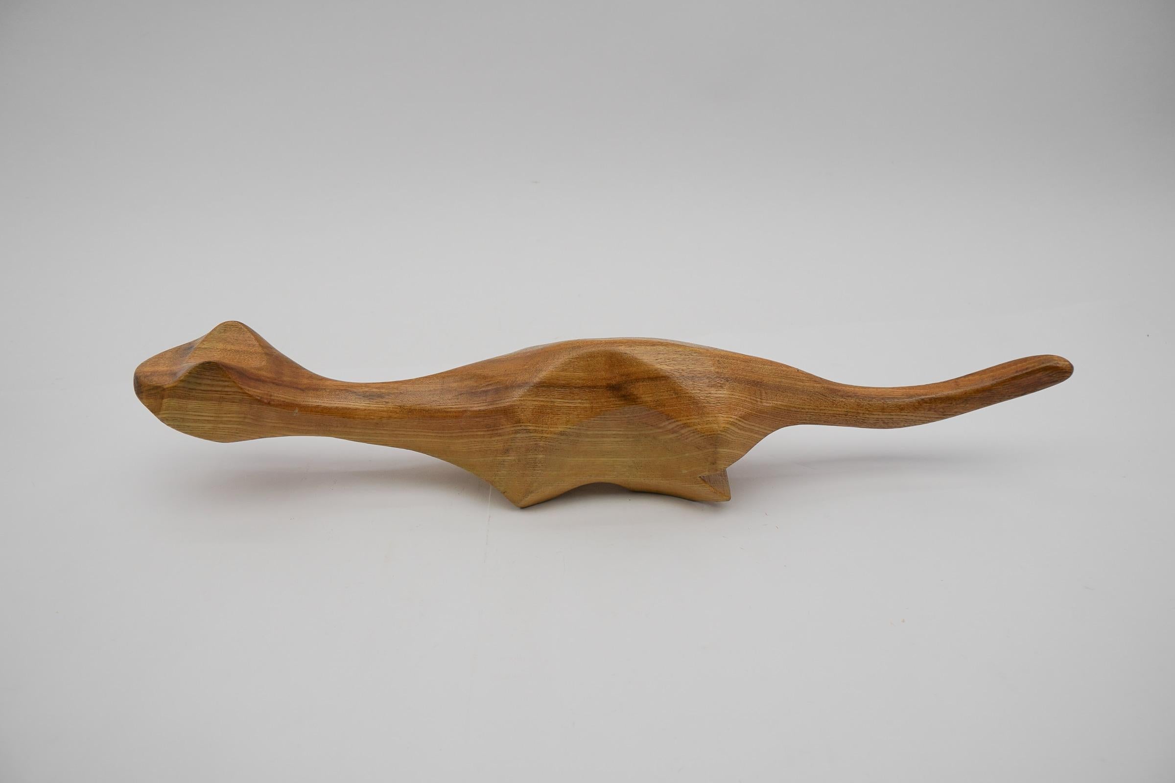 Mid-20th Century Scandinavian Mid-Century Modern Hand Carved Wood Marten, 1960s For Sale