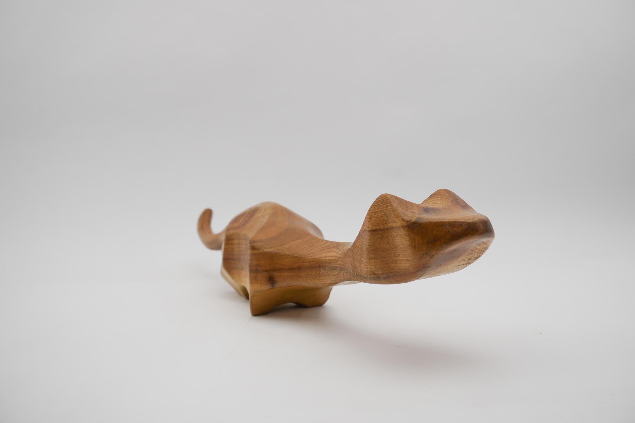 Scandinavian Mid-Century Modern Hand Carved Wood Marten, 1960s For Sale 1