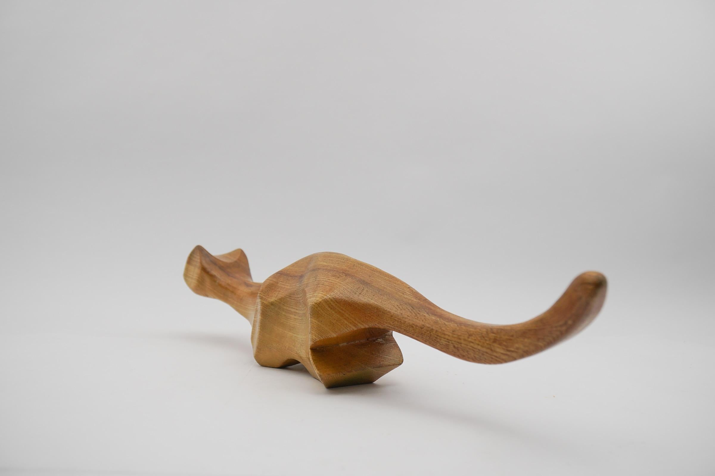 Scandinavian Mid-Century Modern Hand Carved Wood Marten, 1960s For Sale 5