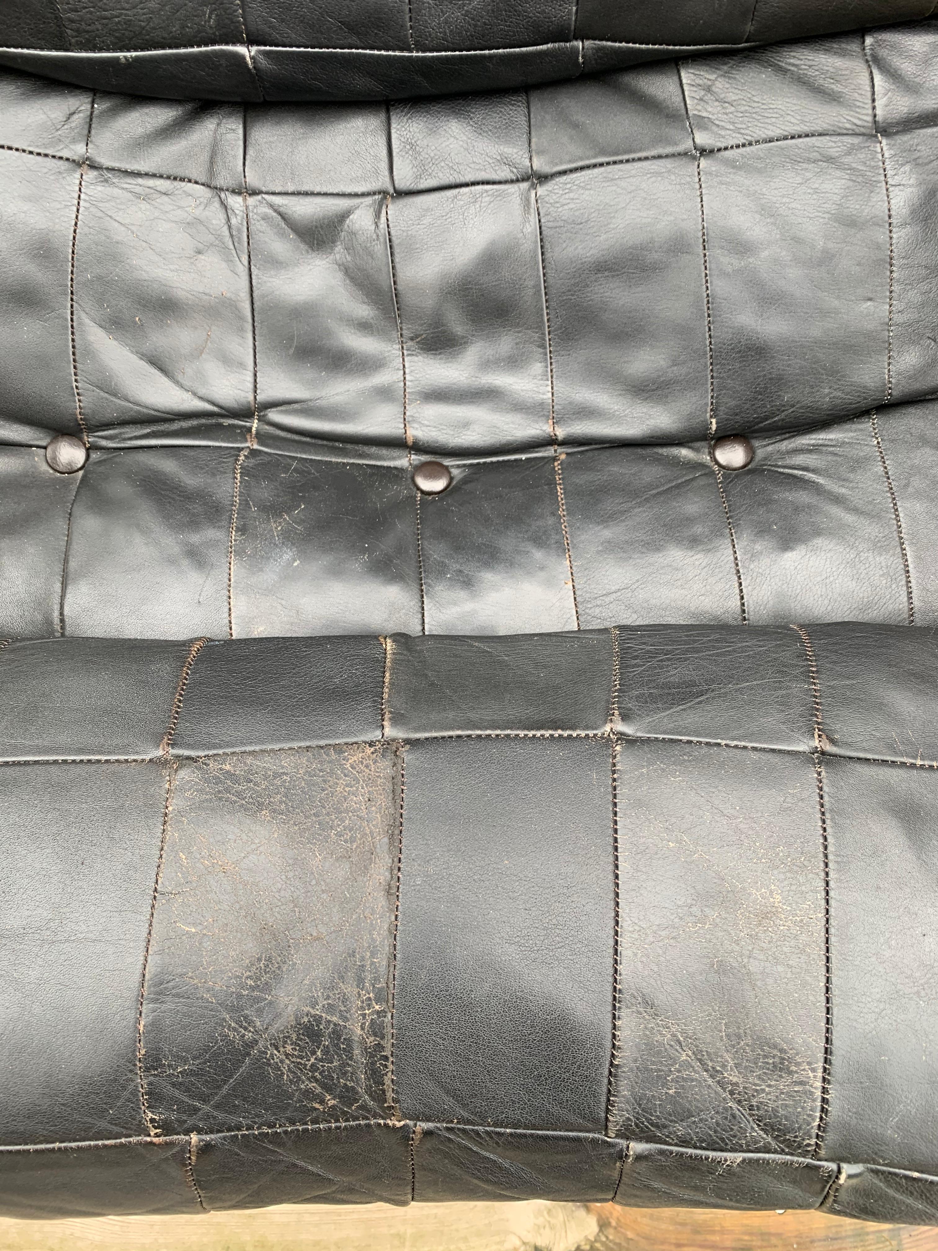 Scandinavian Mid-Century Modern Leather and Chrome Armchair 6