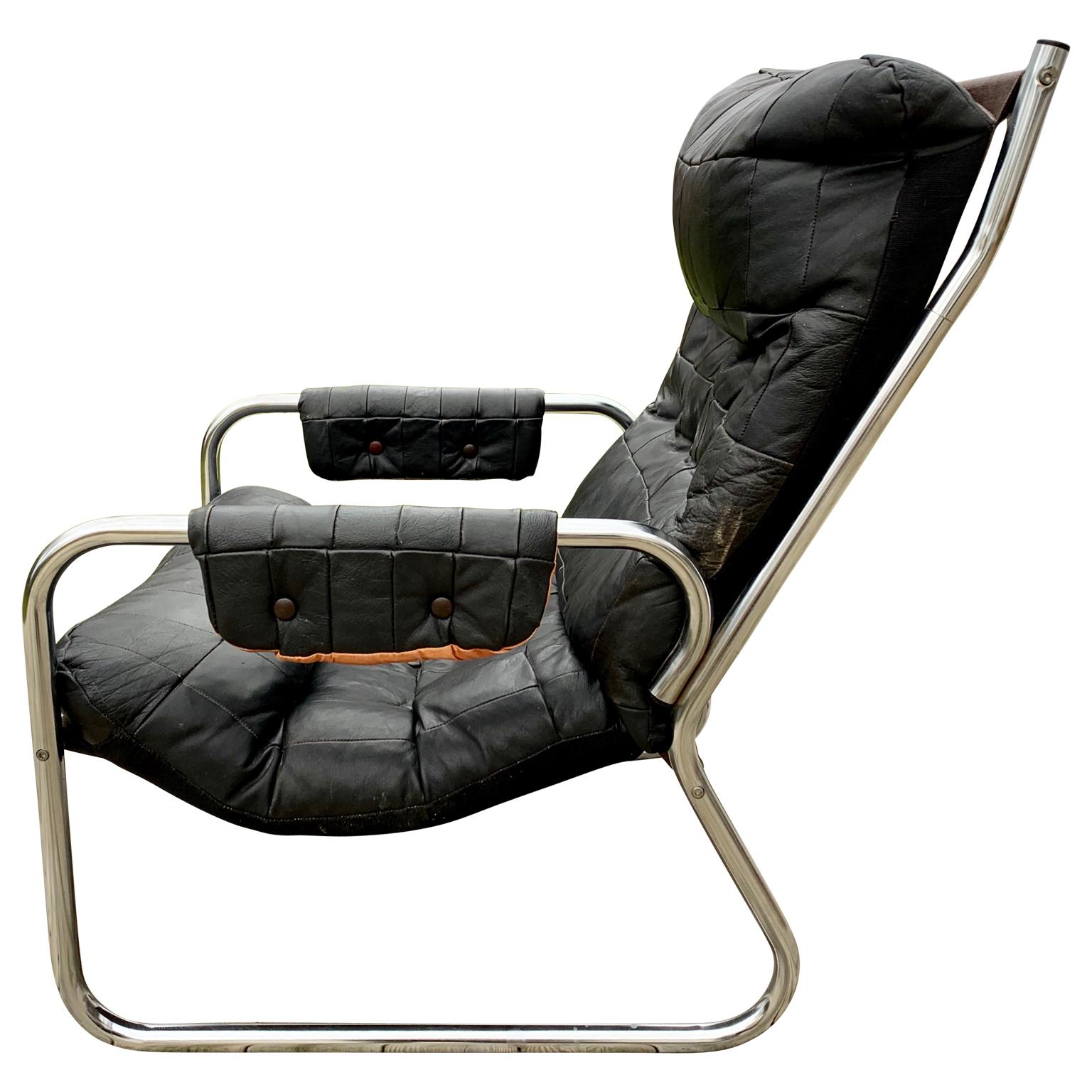 chrome leather chair