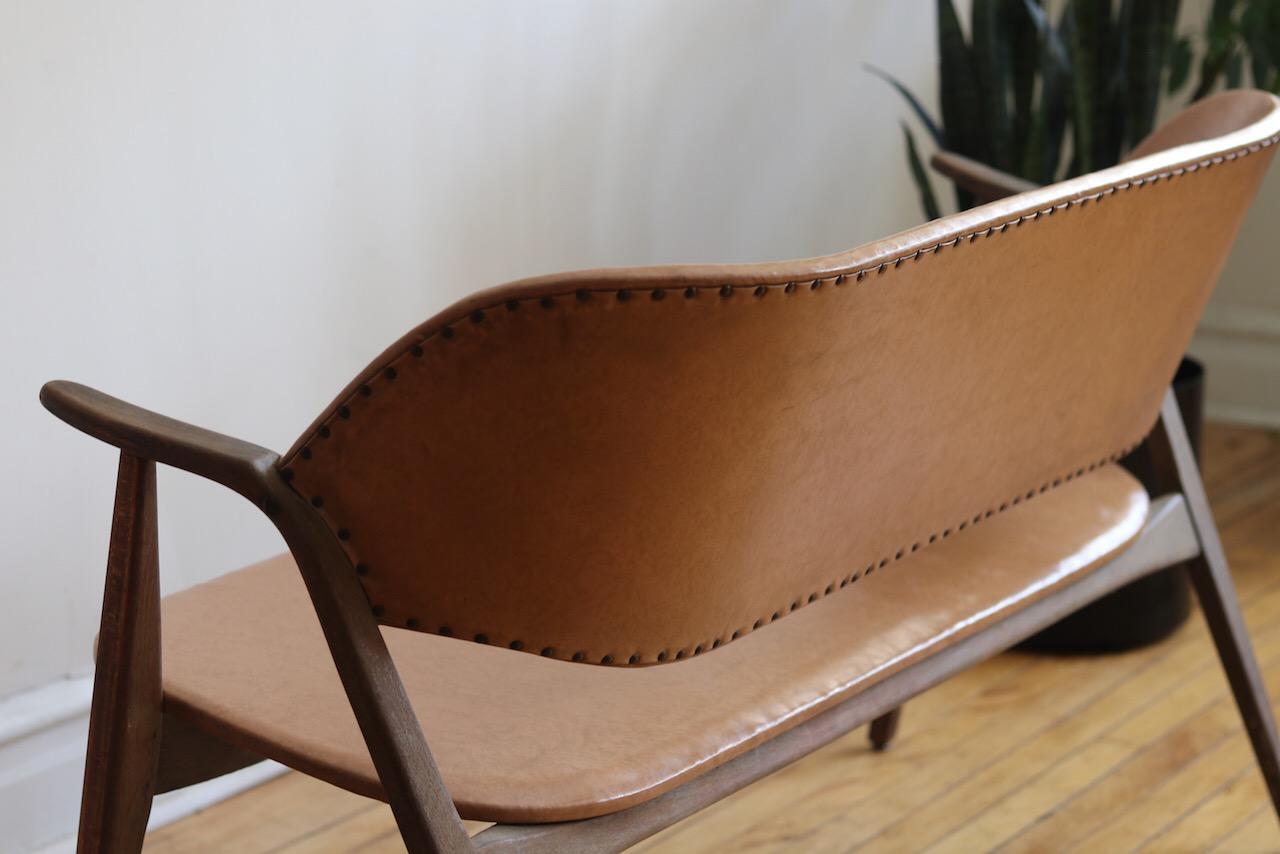 leather loveseat bench