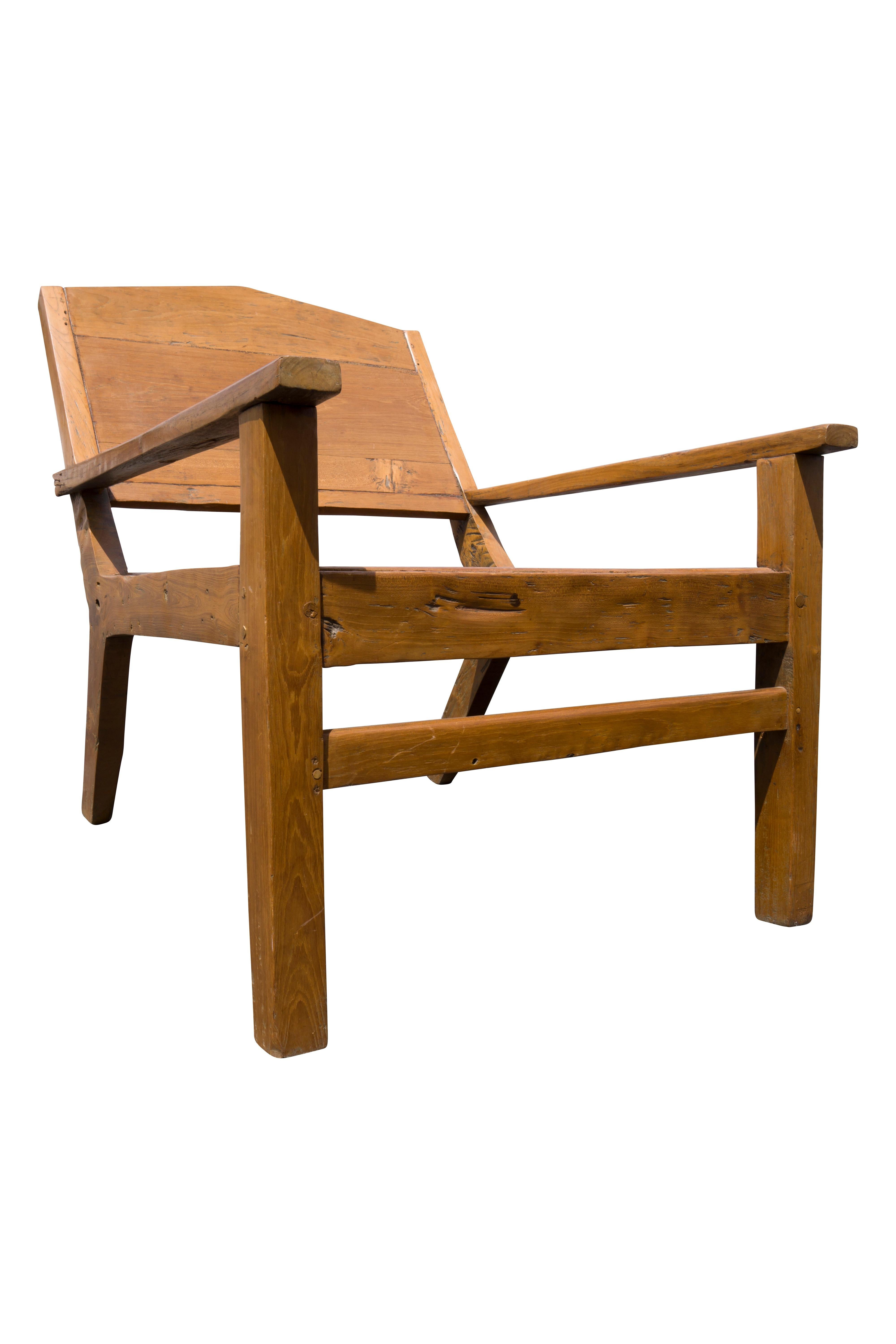 Hand-Carved Scandinavian Mid Century Modern Lounge Chair