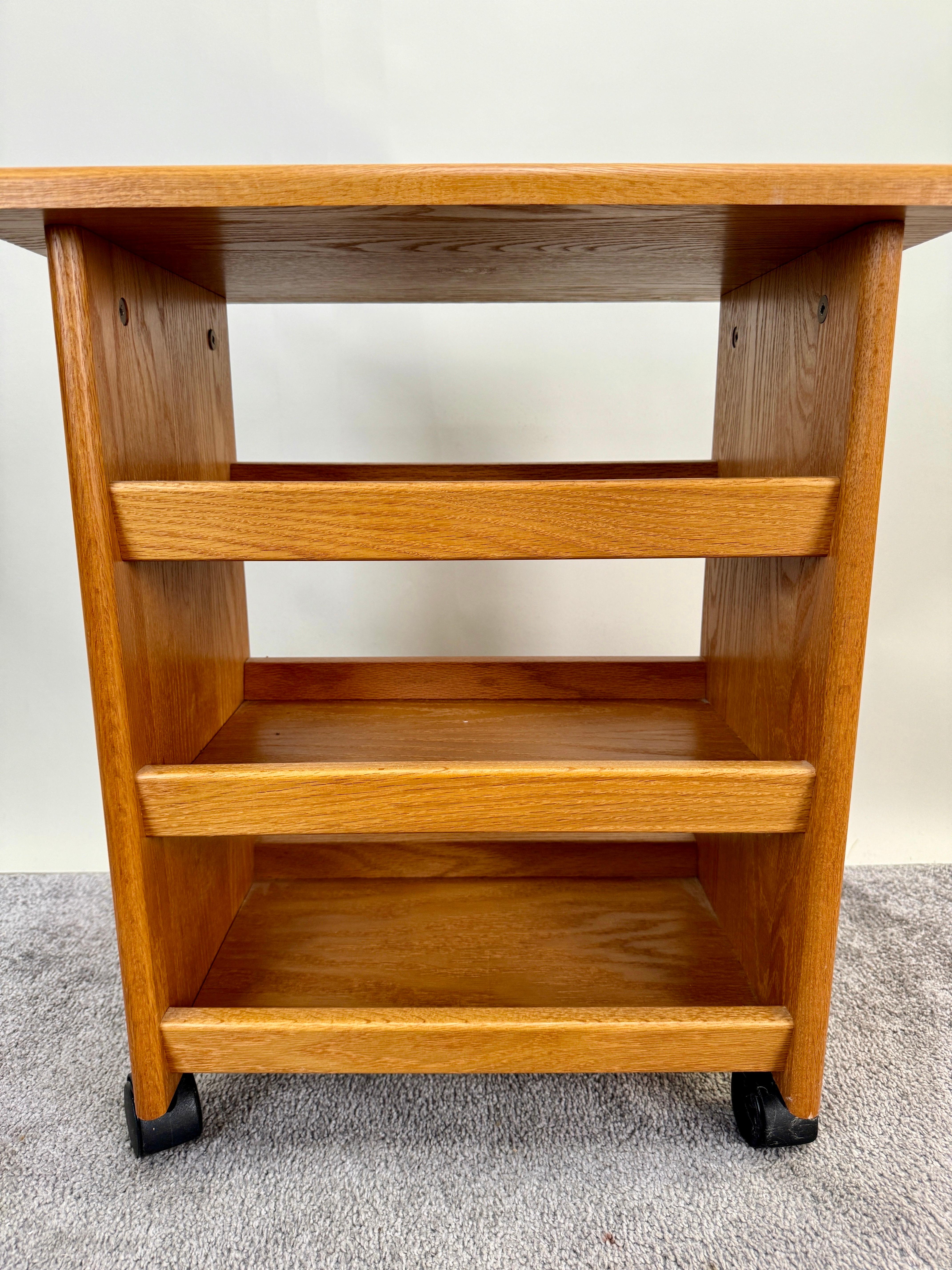 Mid-Century Modern Scandinavian Mid Century Modern Maple wood Three -Shelves Serving Cart  For Sale