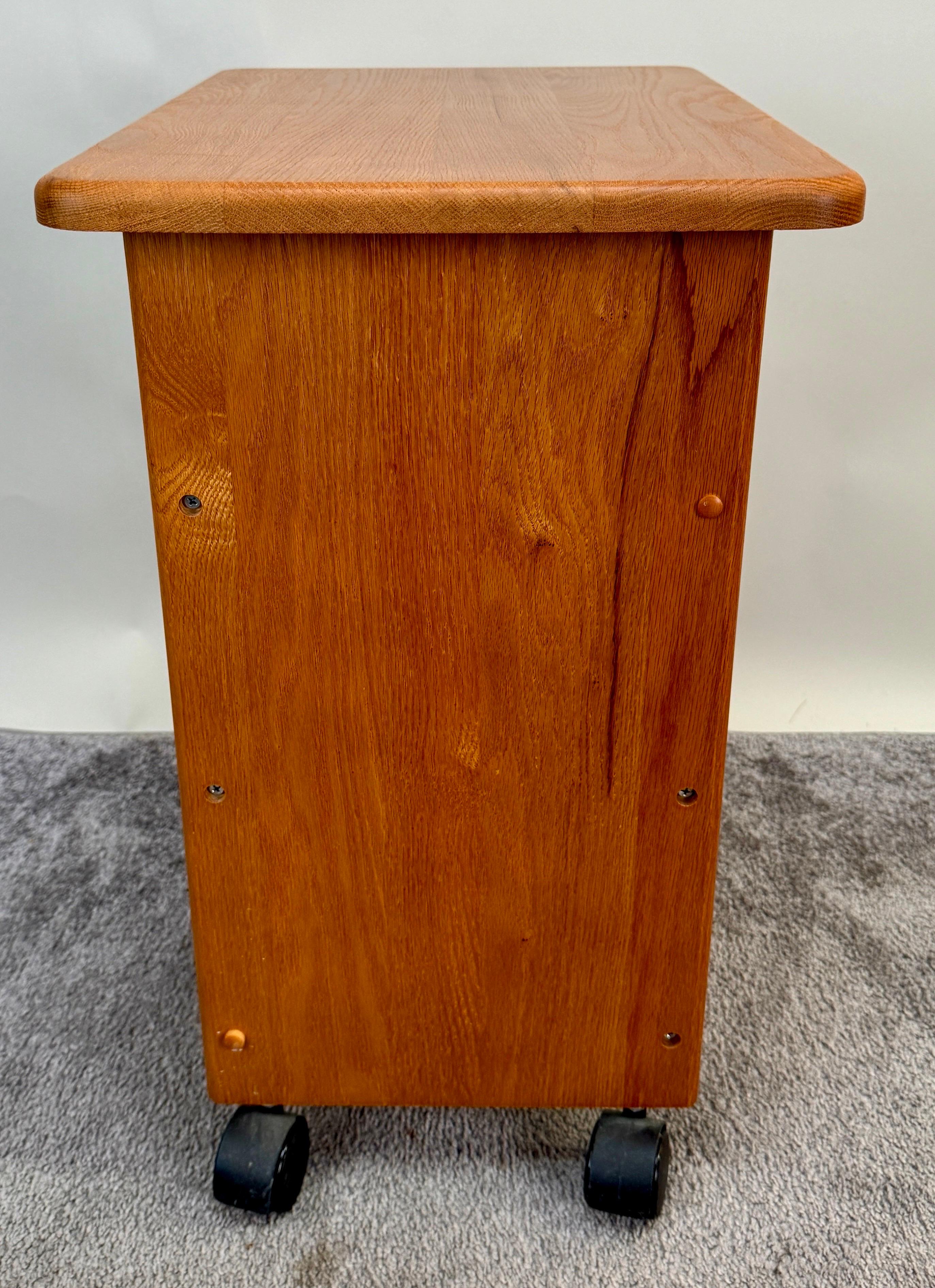 Oak Scandinavian Mid Century Modern Maple wood Three -Shelves Serving Cart  For Sale