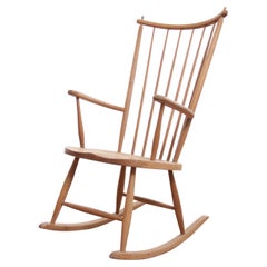 Chaise à bascule scandinave moderne en chêne du milieu du siècle dernier, Danemark