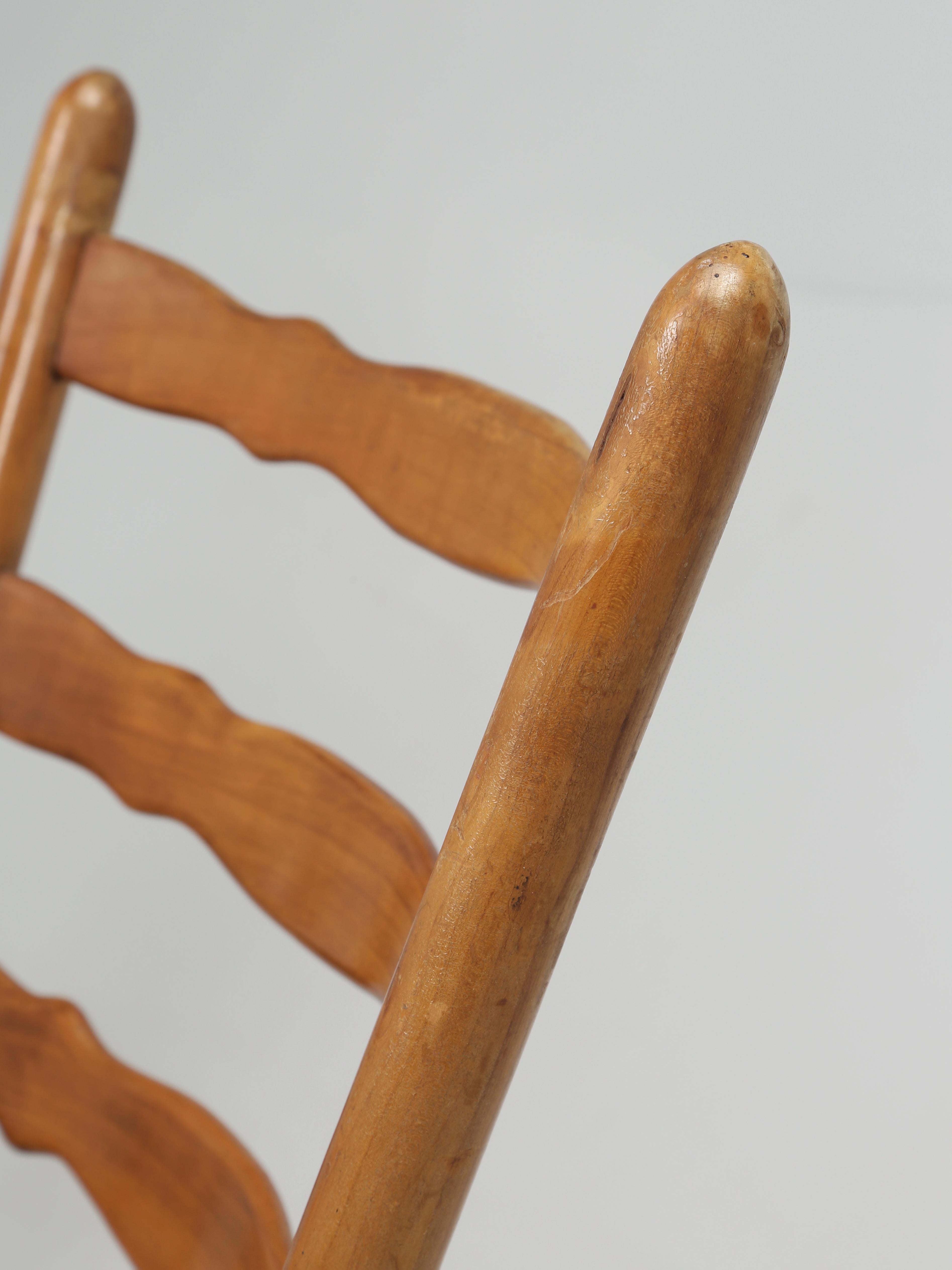 Hand-Crafted Scandinavian Mid-Century Modern Pair of Chairs Unrestored Condition, circa 1960s For Sale