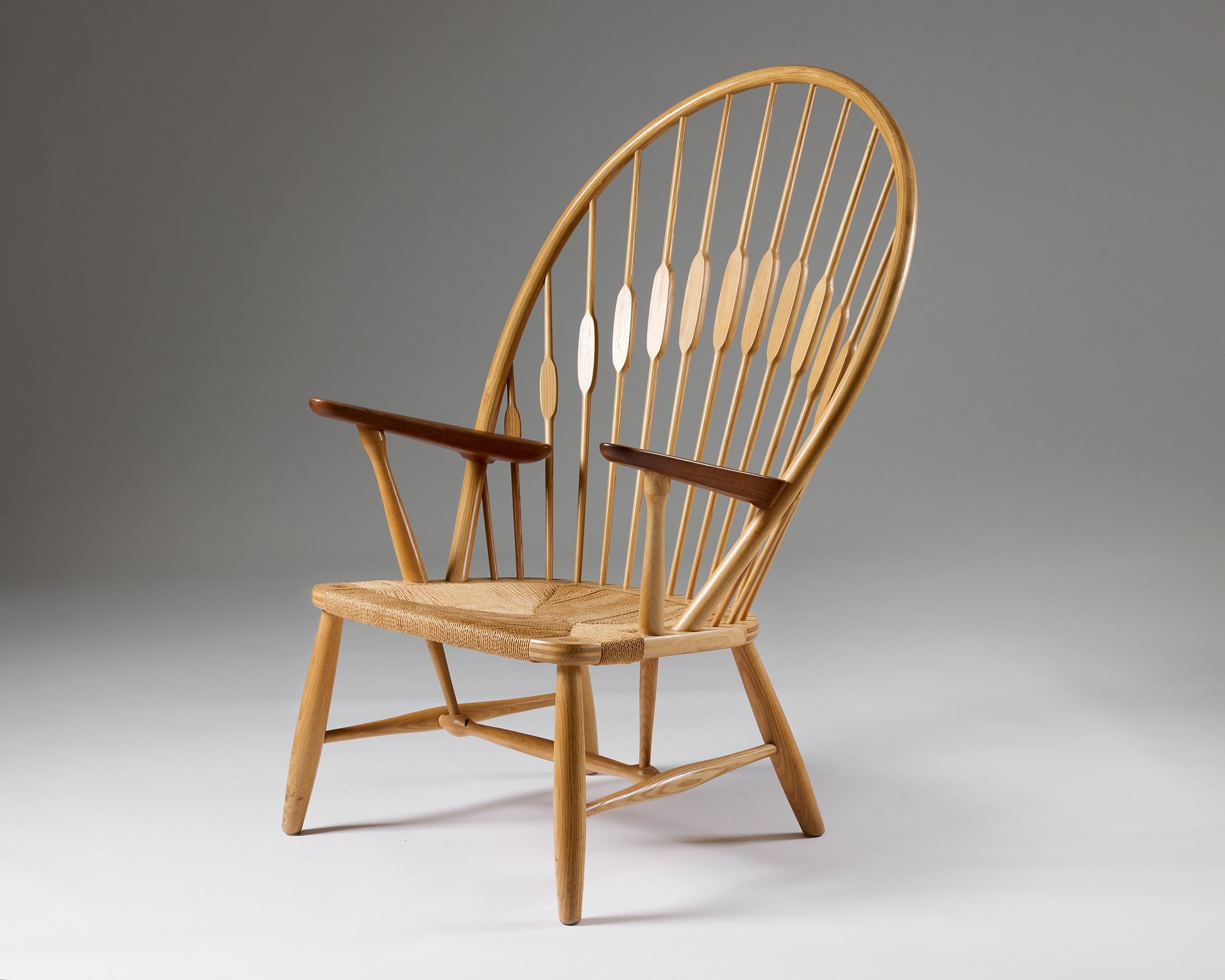 Quercia Sedia Peacock di Wegner, Scandinavian Mid-Century Modern, 1950s in vendita