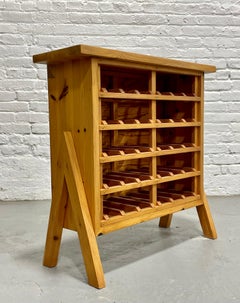 The Modern Scandinavian Mid Century Modern PINE Wine Rack c. 1970's