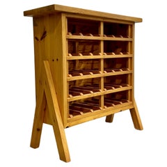 SCANDINAVIAN Mid Century Modern PINE Wine Rack c. 1970’s