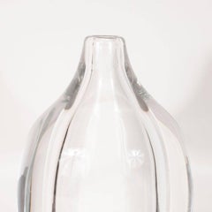 Scandinavian Mid-Century Modern Sculptural Translucent Glass Vase by Orrefors