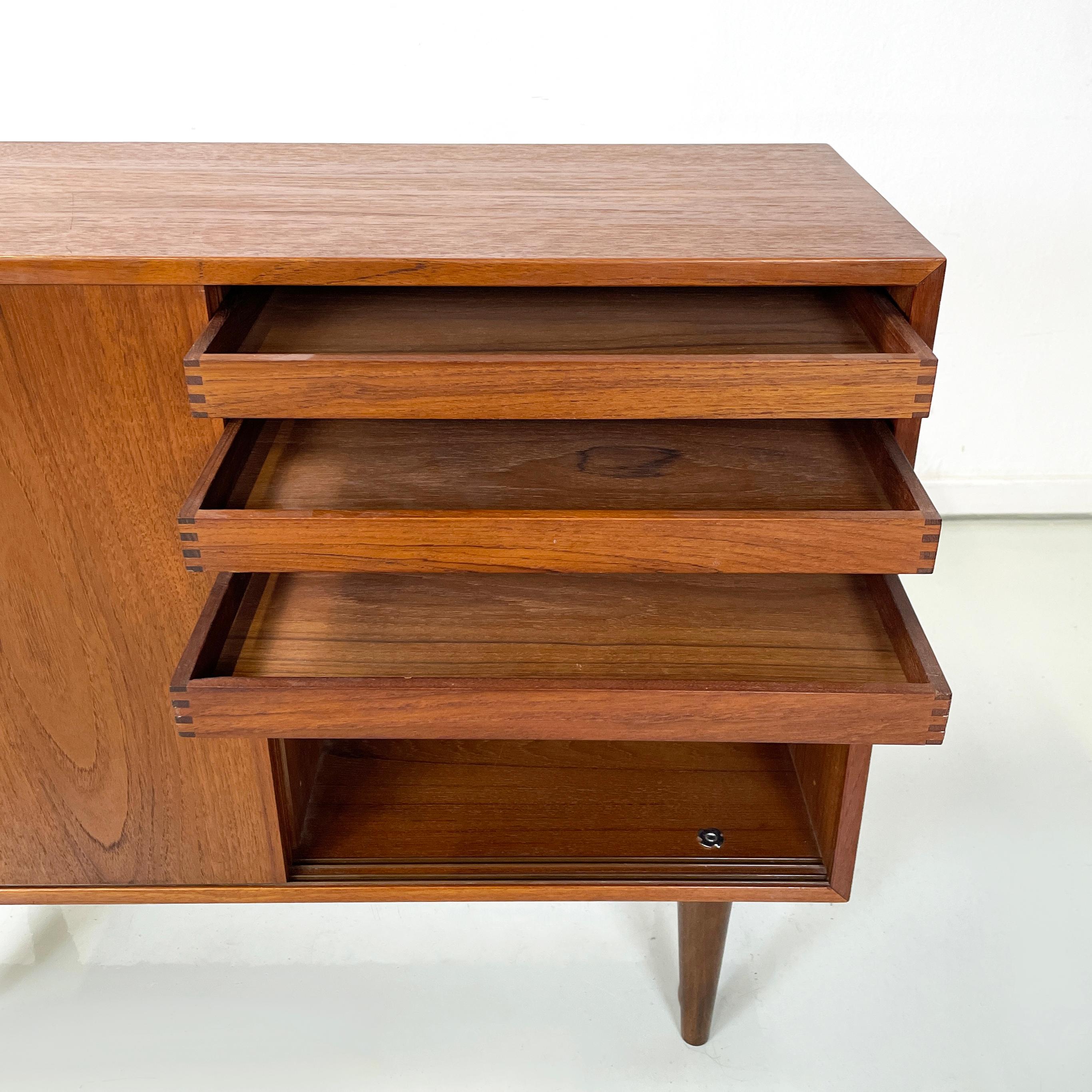 Scandinavian mid-century modern Sideboard in teak with two sliding doors, 1960s 3