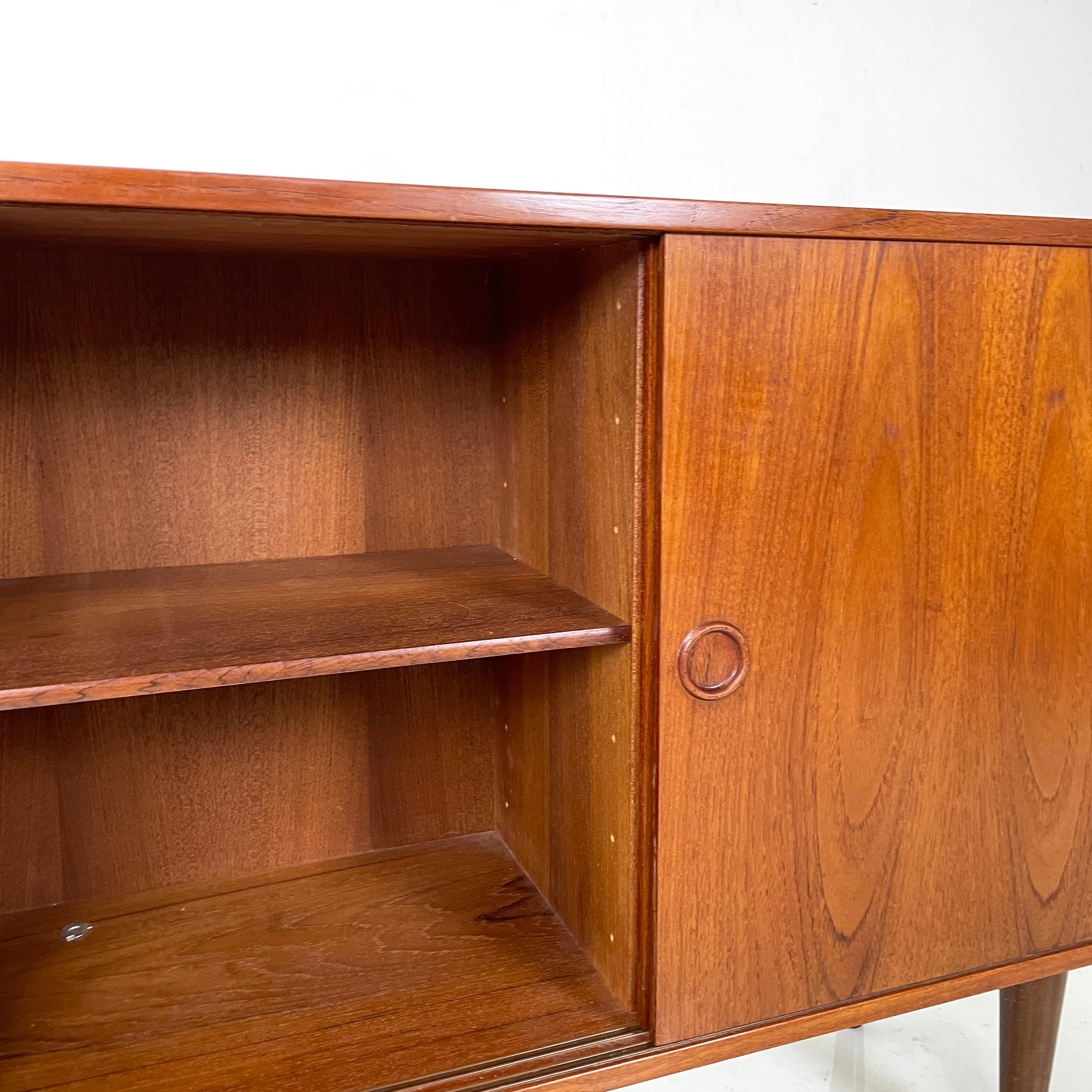Scandinavian mid-century modern Sideboard in teak with two sliding doors, 1960s 5