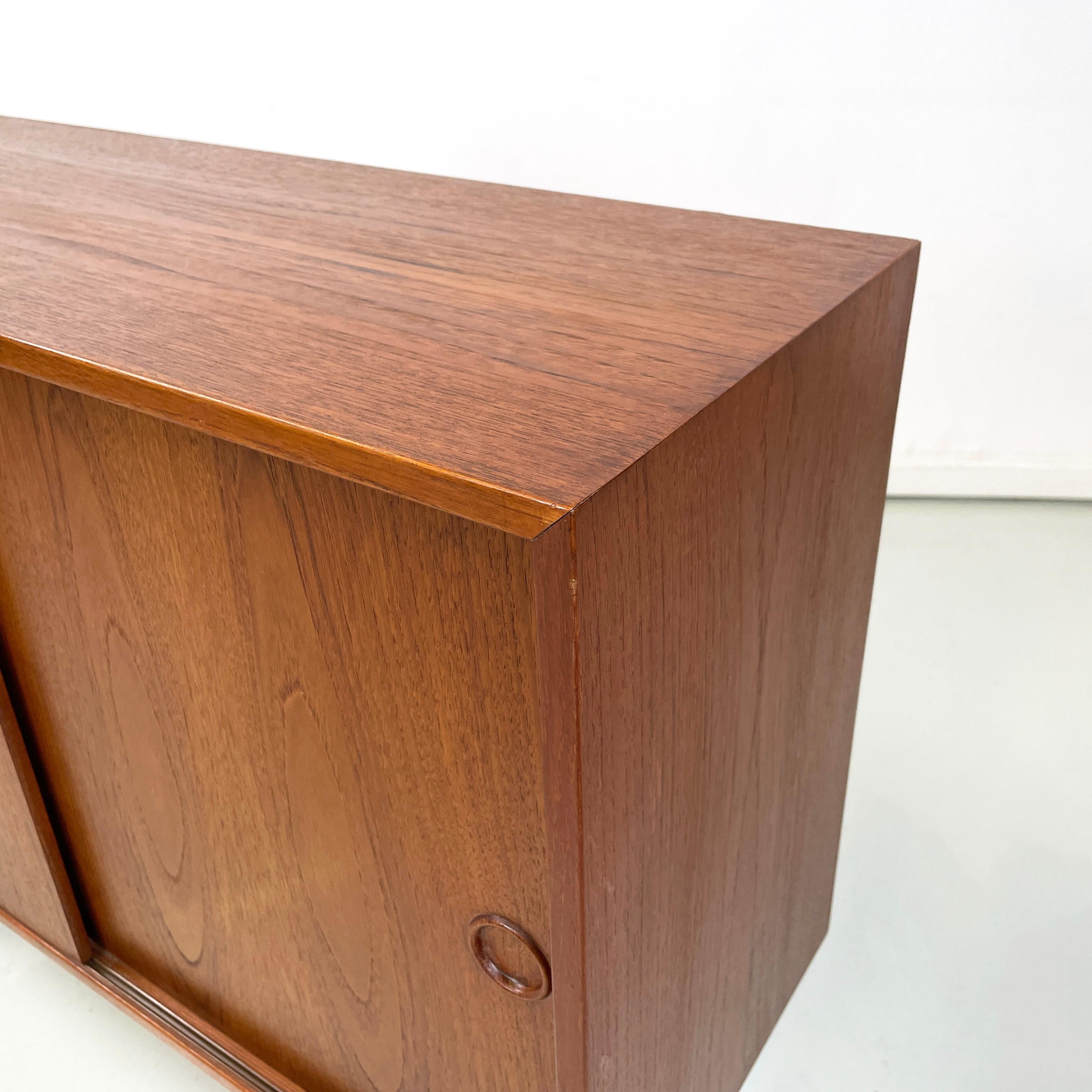 Scandinavian mid-century modern Sideboard in teak with two sliding doors, 1960s 7
