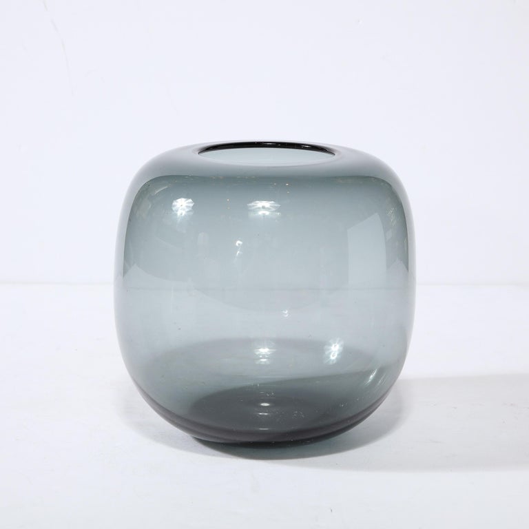 Scandinavian Mid-Century Modern Smoked Translucent Glass Vase by Holmegaard