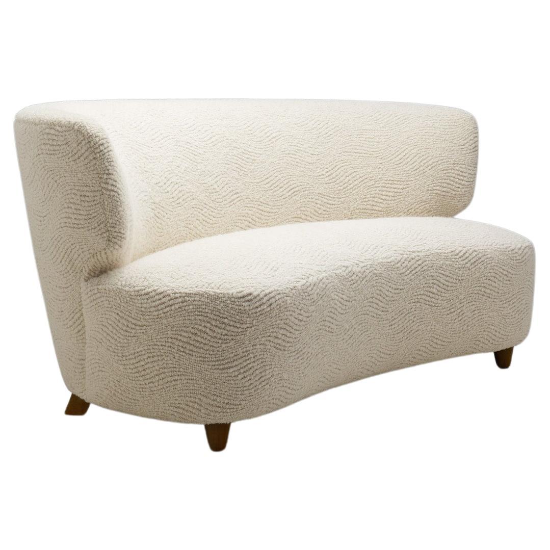 Scandinavian Mid-Century Modern Sofa Upholstered in Bouclé, Scandinavia ca 1950s For Sale