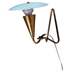 Vintage Scandinavian mid-century modern solid brass wall sconce