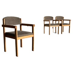 Retro Scandinavian Mid-Century Modern Stackable Side Armchairs or Dining Chairs, 1960s