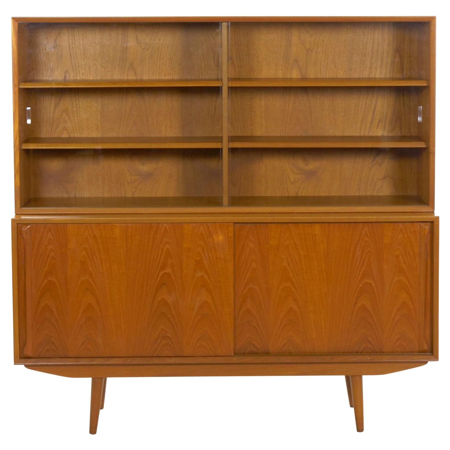 Scandinavian Mid-Century Modern Teak Bookcase Cabinet, circa 1960-1970