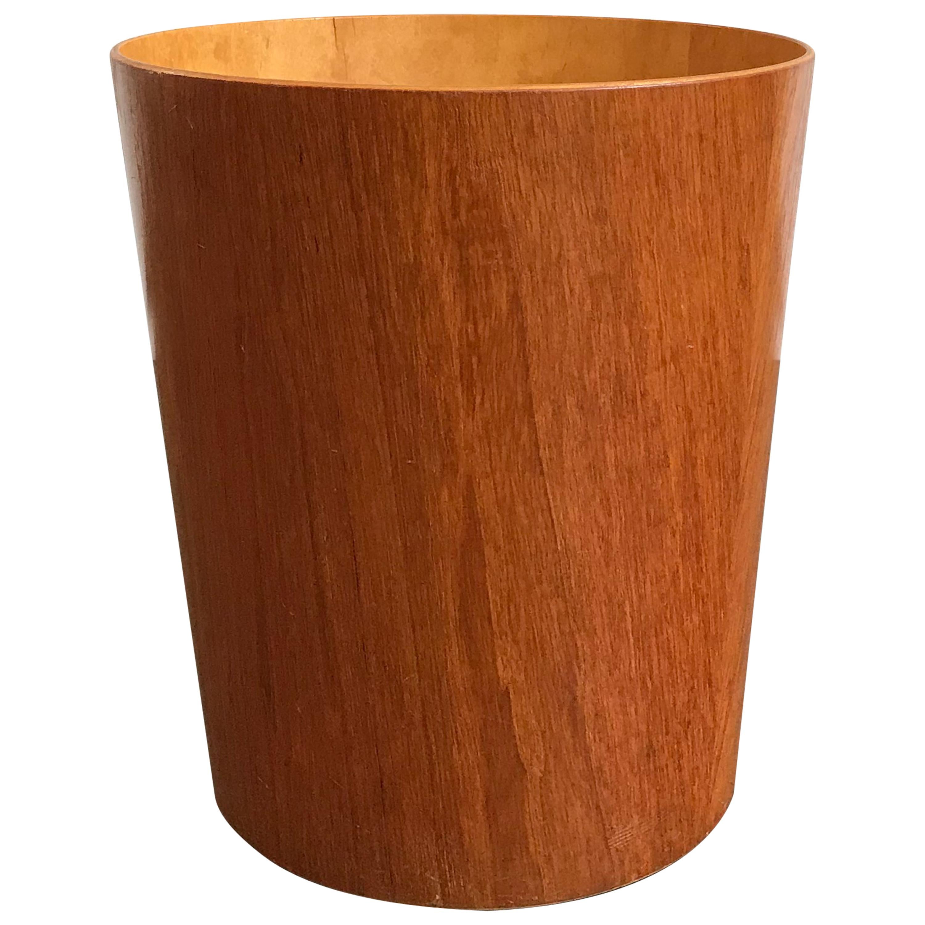 Scandinavian Mid-Century Modern Teak Paper Basket, 1960s