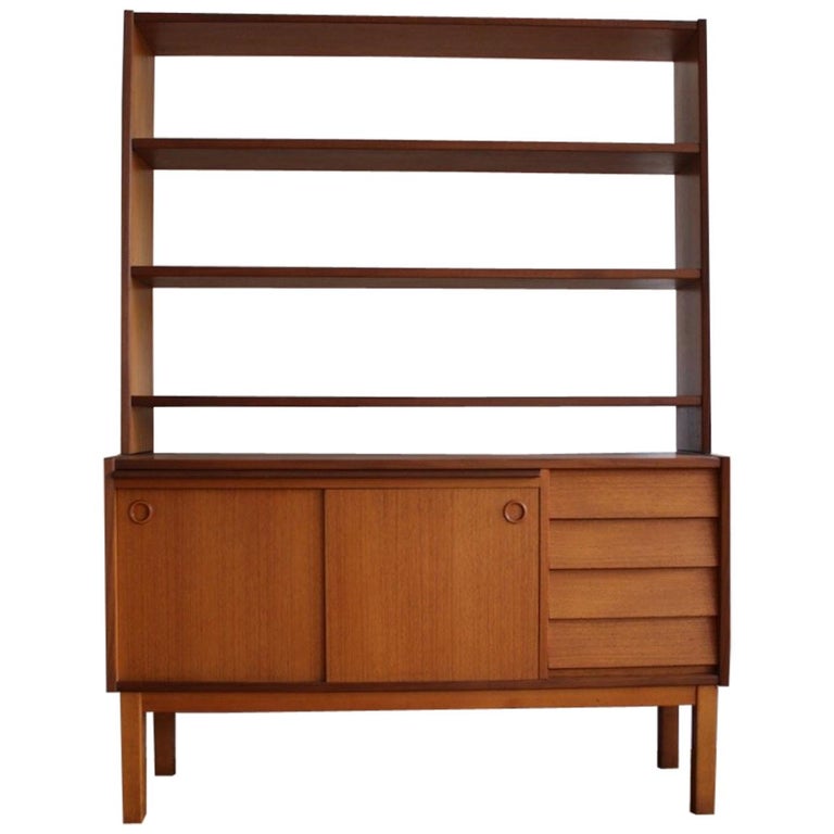 Scandinavian MidCentury Modern Teak Shelf Unit For Sale at 1stDibs