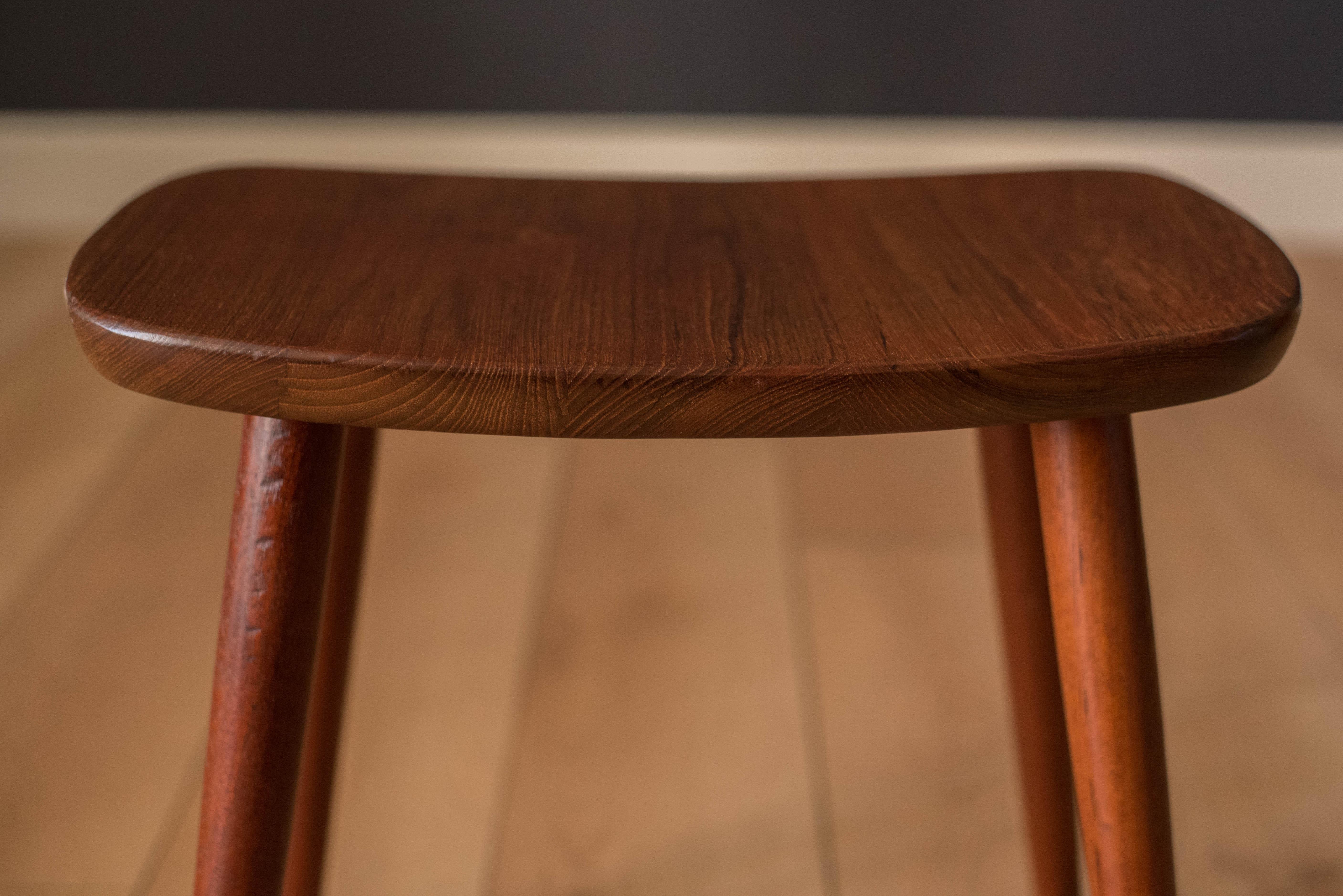 Mid-20th Century Scandinavian Mid-Century Modern Teak Stool