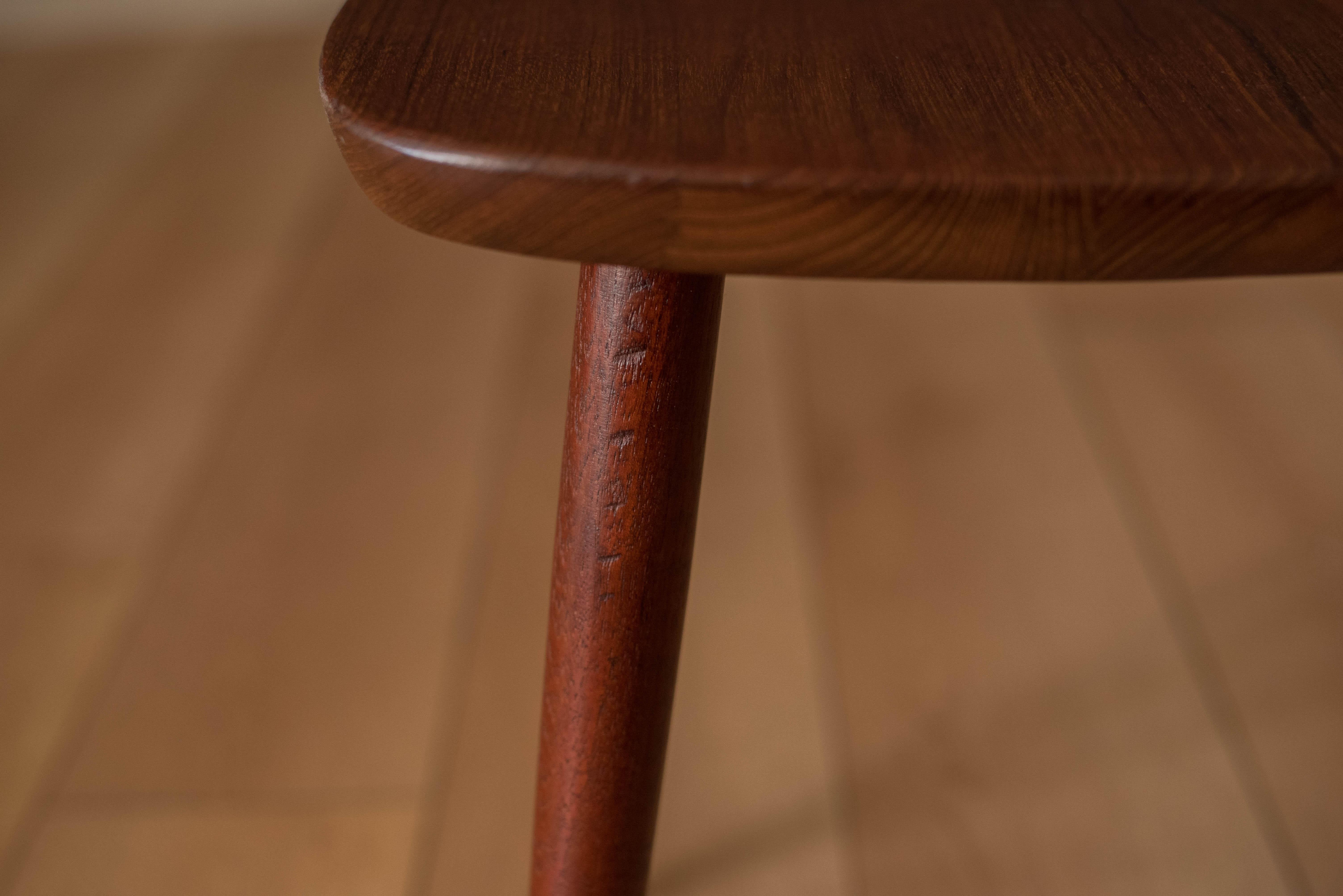 Scandinavian Mid-Century Modern Teak Stool 2