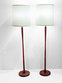 Scandinavian Mid Century Modern Teak Wood Floor Lamps