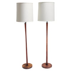 Scandinavian Mid Century Modern Teak Wood Floor Lamps