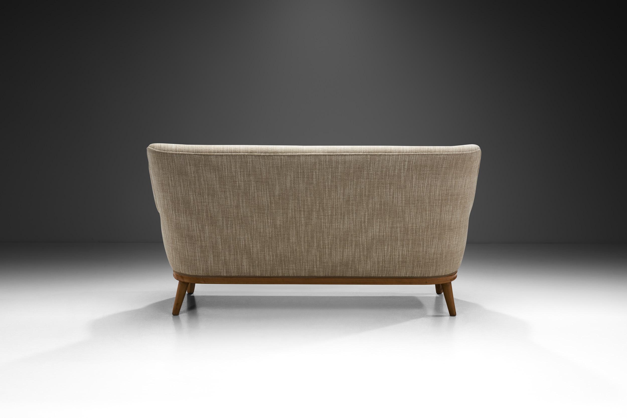 Fabric Scandinavian Mid-Century Modern Three-Seater Sofa, Scandinavia 1950s For Sale
