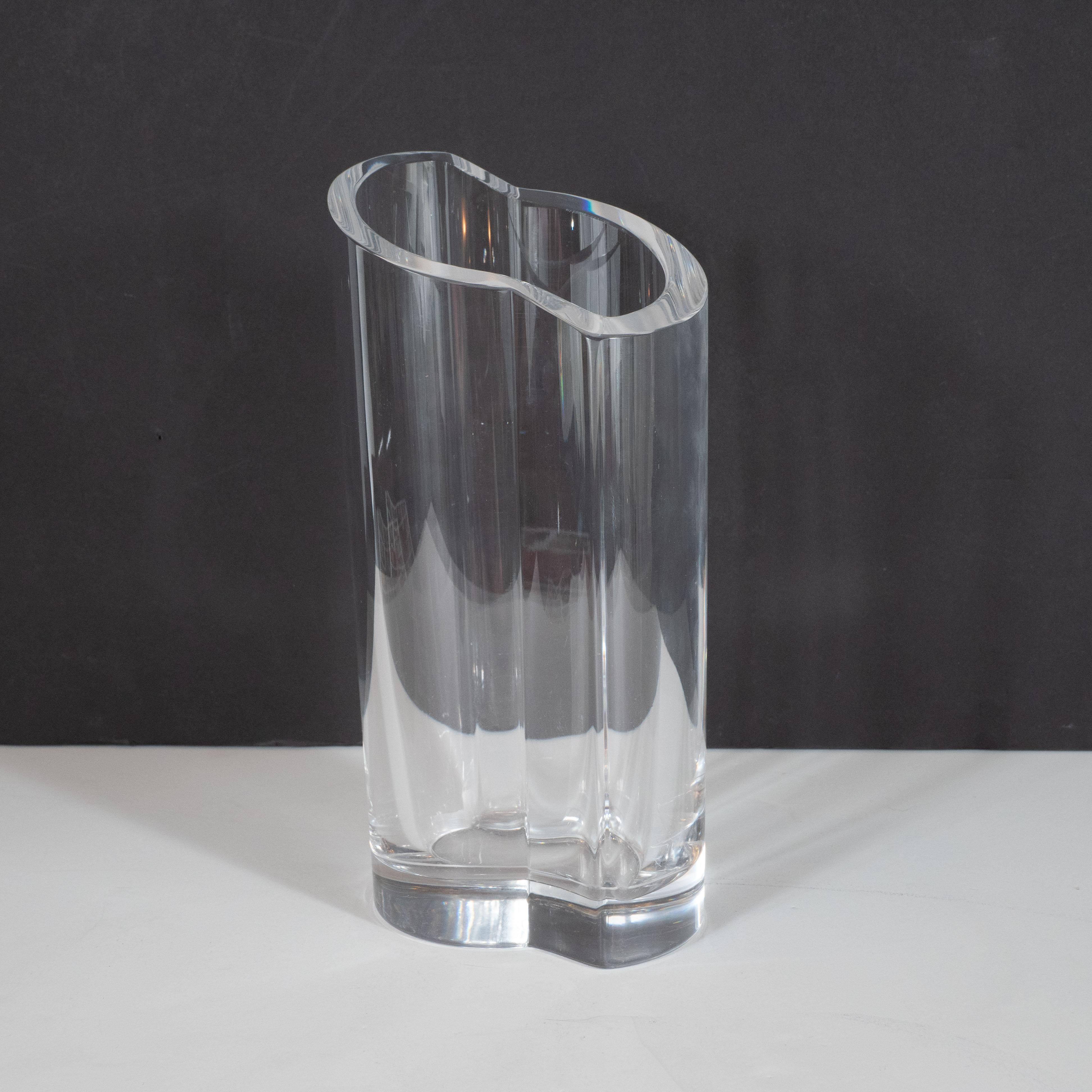 Scandinavian Mid-Century Modern Translucent Glass Vase by Orrefors For Sale 5