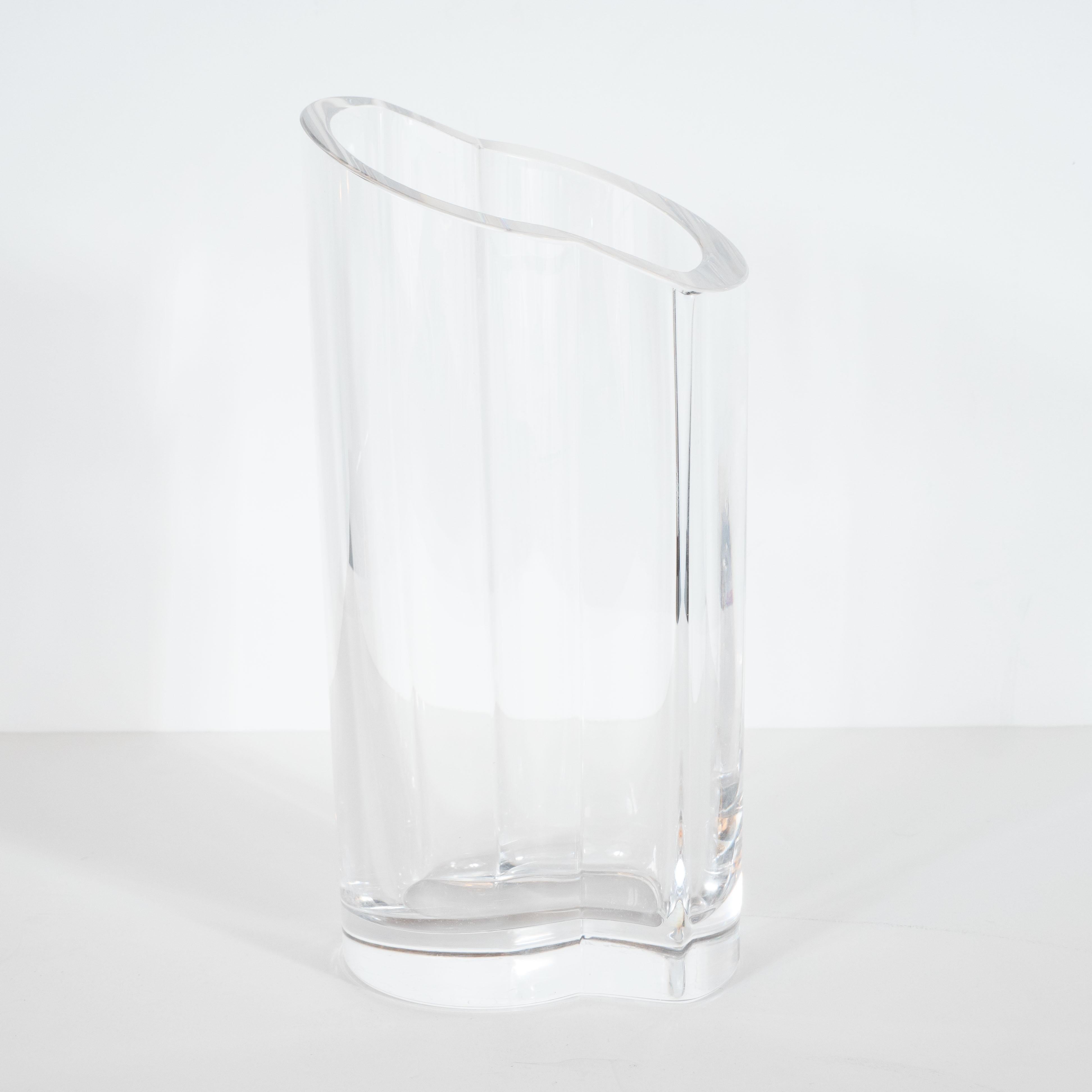 Swedish Scandinavian Mid-Century Modern Translucent Glass Vase by Orrefors For Sale
