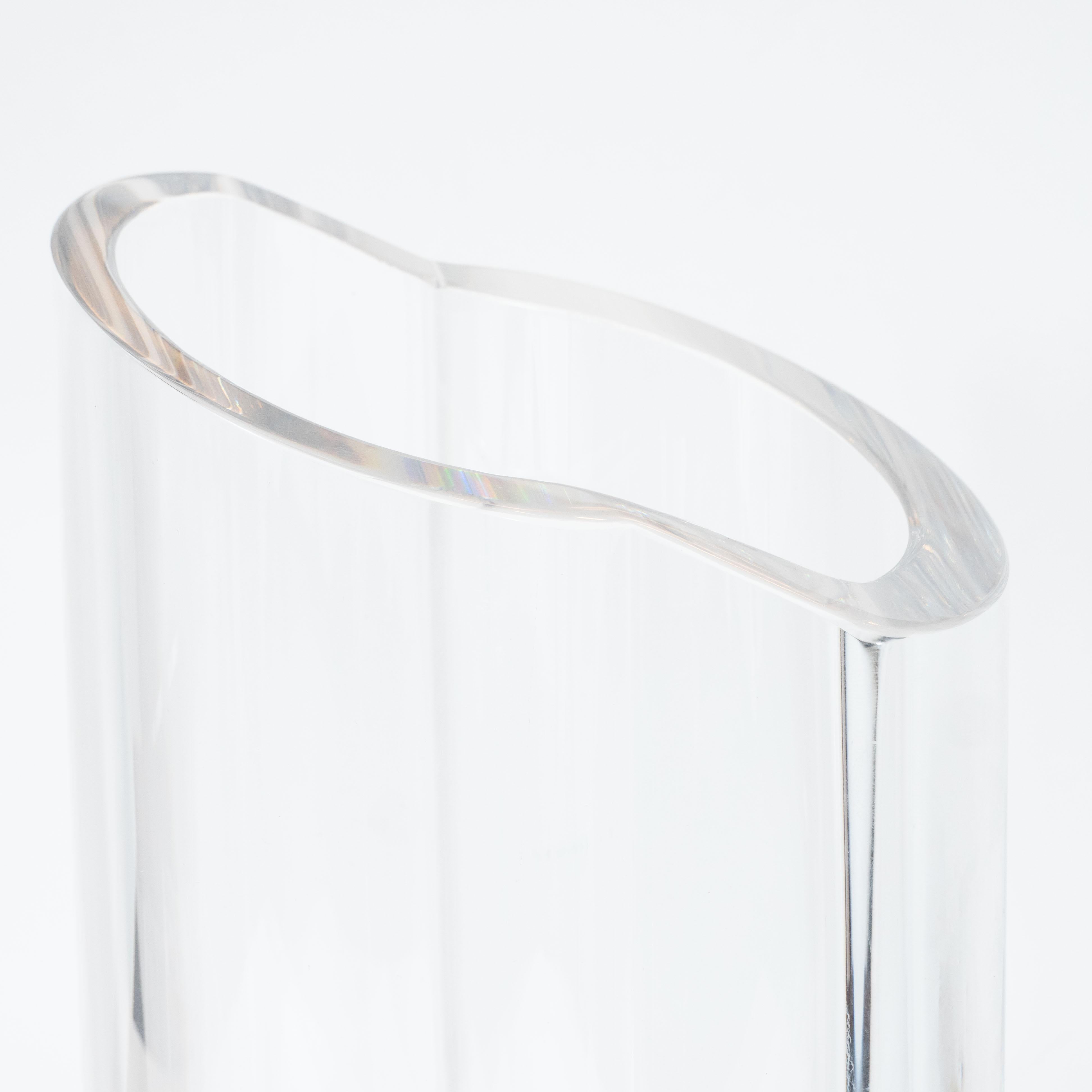 Mid-20th Century Scandinavian Mid-Century Modern Translucent Glass Vase by Orrefors For Sale