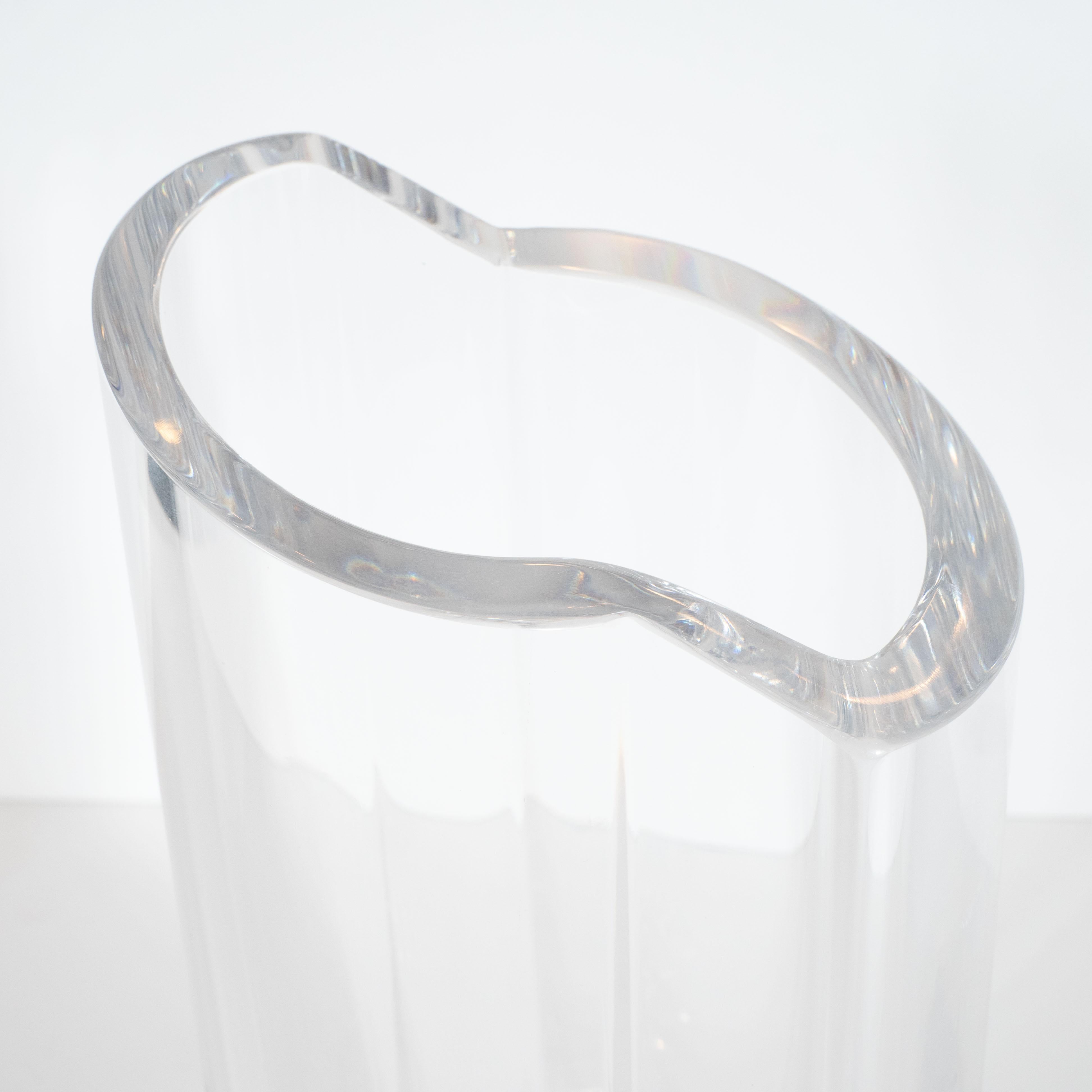Scandinavian Mid-Century Modern Translucent Glass Vase by Orrefors For Sale 2