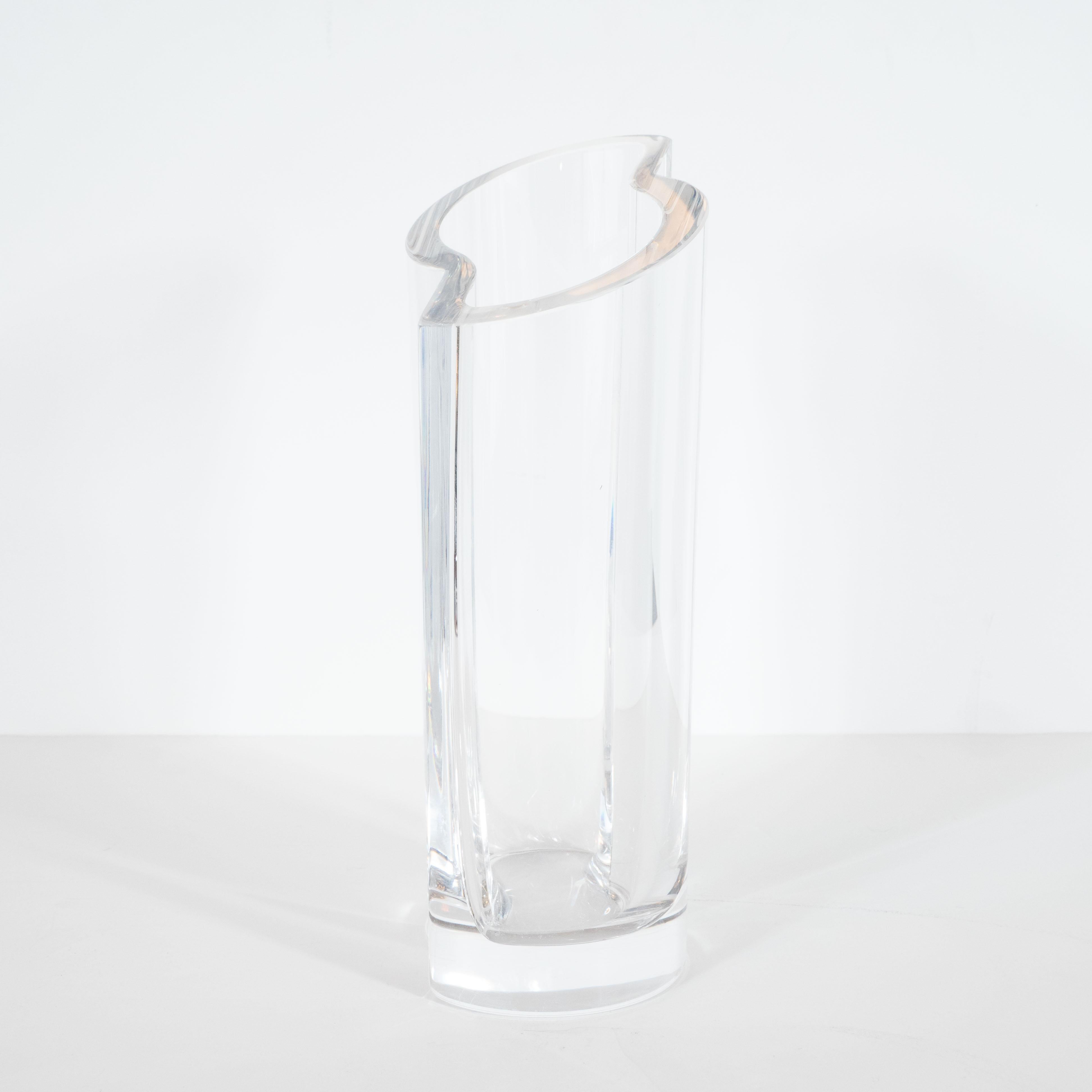 Scandinavian Mid-Century Modern Translucent Glass Vase by Orrefors For Sale 3