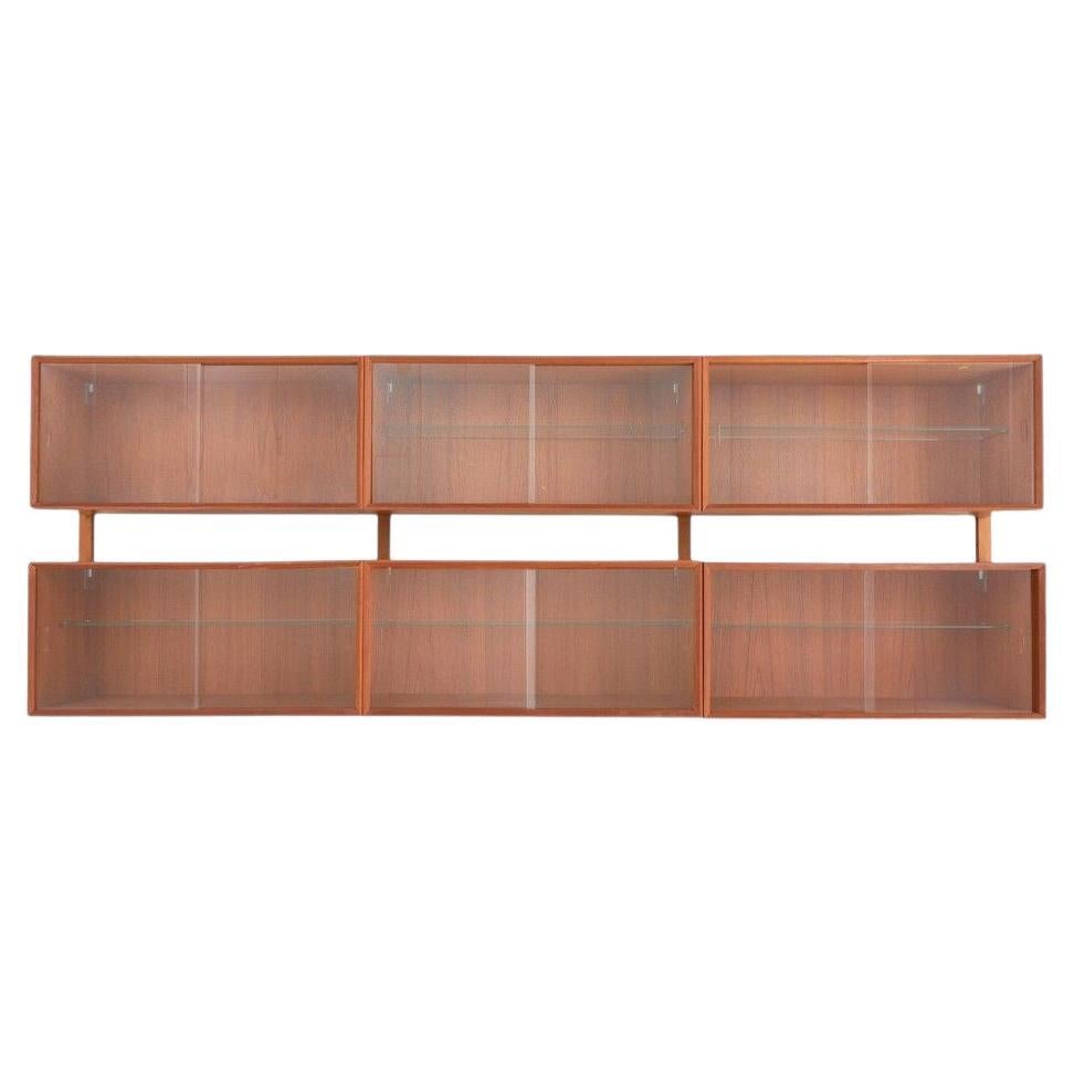 Estantería de pared escandinava de mediados de siglo, teca, Noruega, 1967 en venta