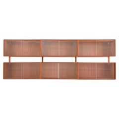 Skandinavisches Mid-Century-Modern-Bücherregal, wandmontiert, Teakholz, Norwegen, 1967