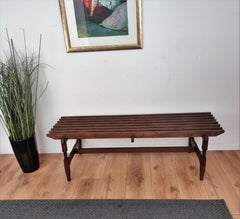 Skandinavische Holzlattenbank oder Couchtisch, Mid-Century Modern