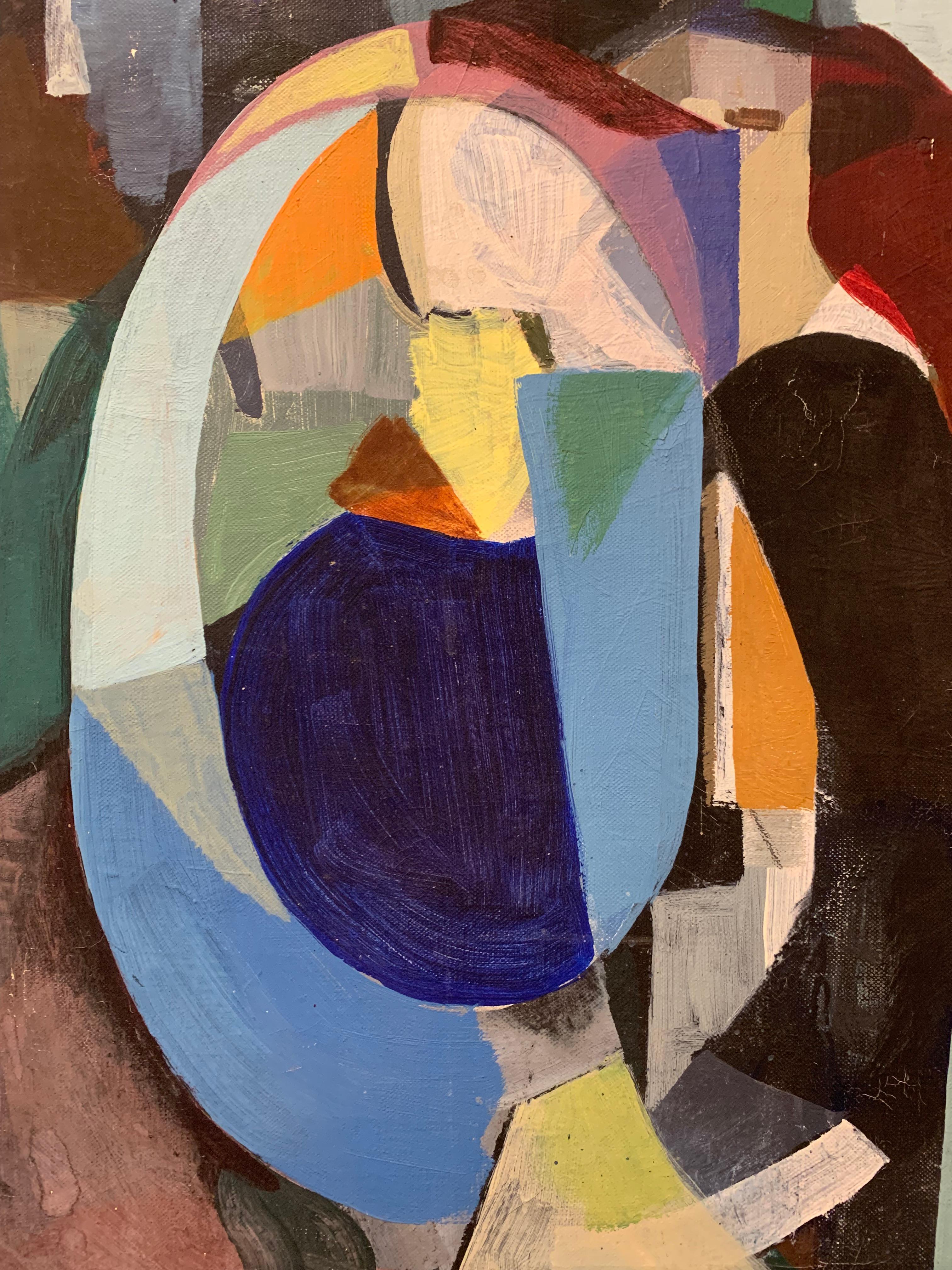 Abstraktes skandinavisches Gemälde der Moderne der Mitte des Jahrhunderts, 1960 (Farbe)