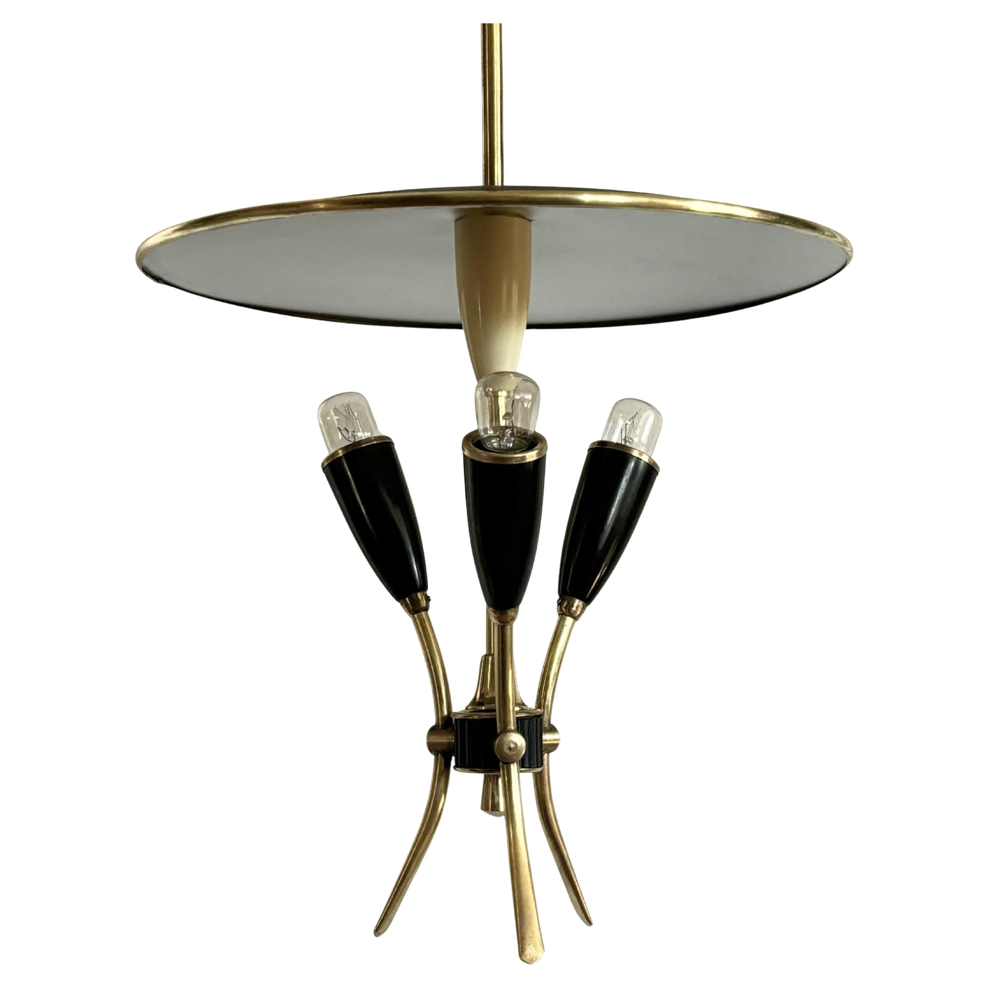 Lampada a sospensione modernista scandinava di metà secolo, design spaziale, Svezia, anni '60