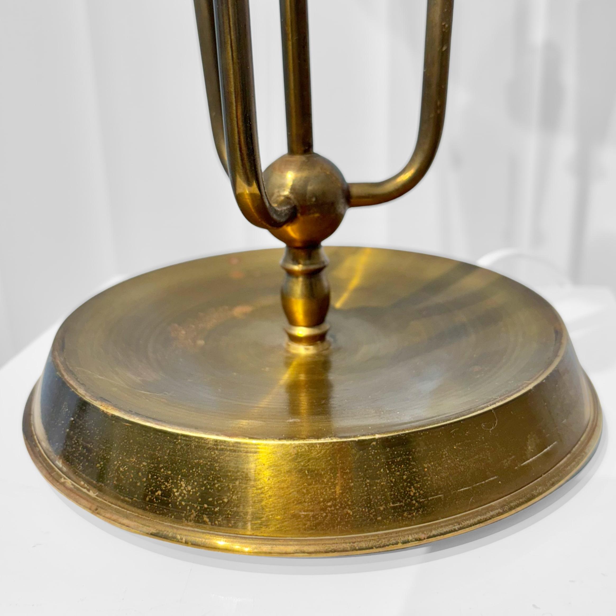 Lampe de table scandinave moderniste du milieu du siècle, laiton et acier, Danemark, années 1950 en vente 2