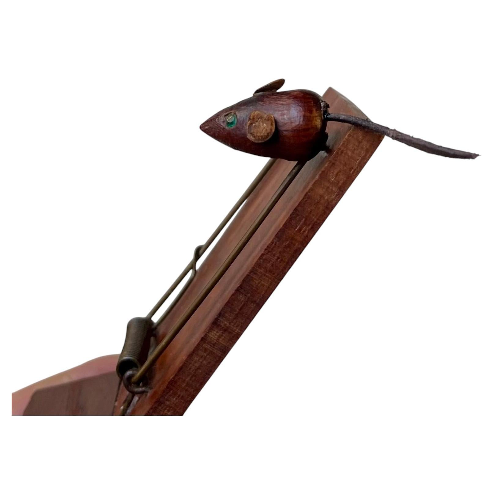 Scandinavian Mid-Century Mousetrap Paper Holder in Teak, 1960s For Sale