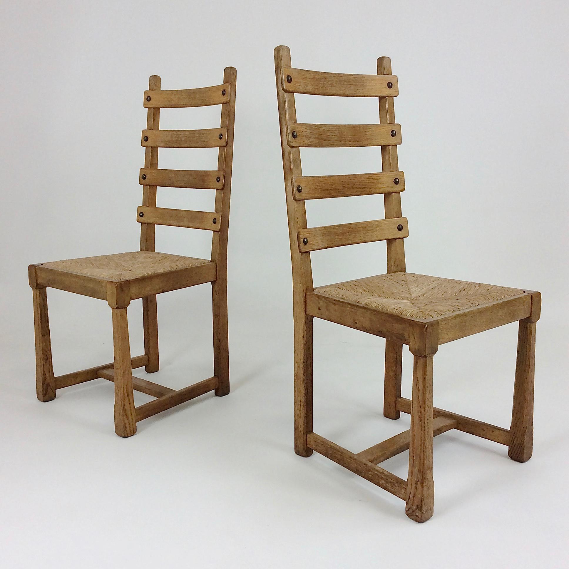 Scandinavian Midcentury Oak chairs, circa 1950 6