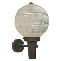 Scandinavian mid century outdoor facade lamp, copper and glass, Sweden, 1960s