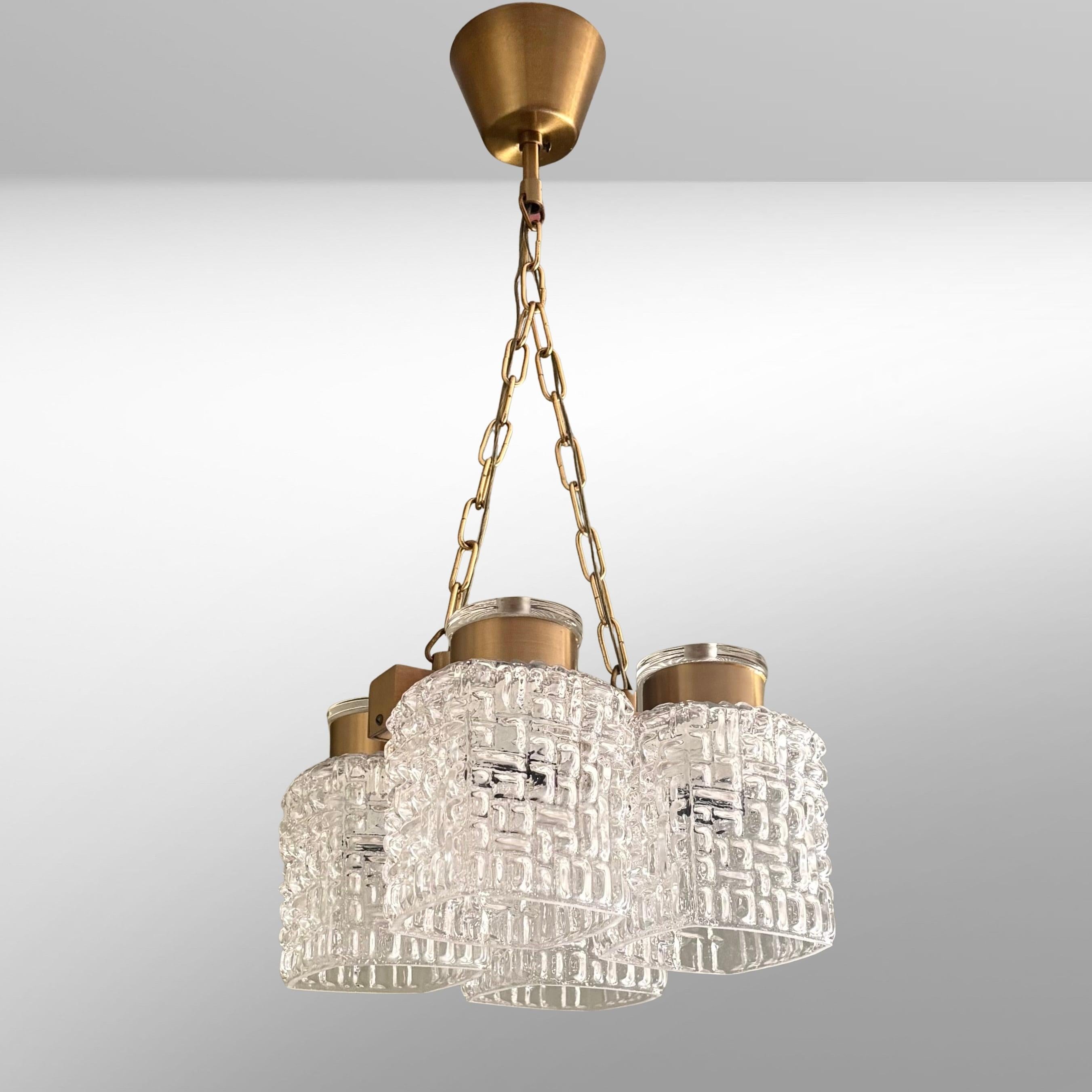 Scandinavo moderno Lampada a sospensione scandinava di metà secolo, Carl Fagerlund, Orrefors, Svezia, anni '60 in vendita