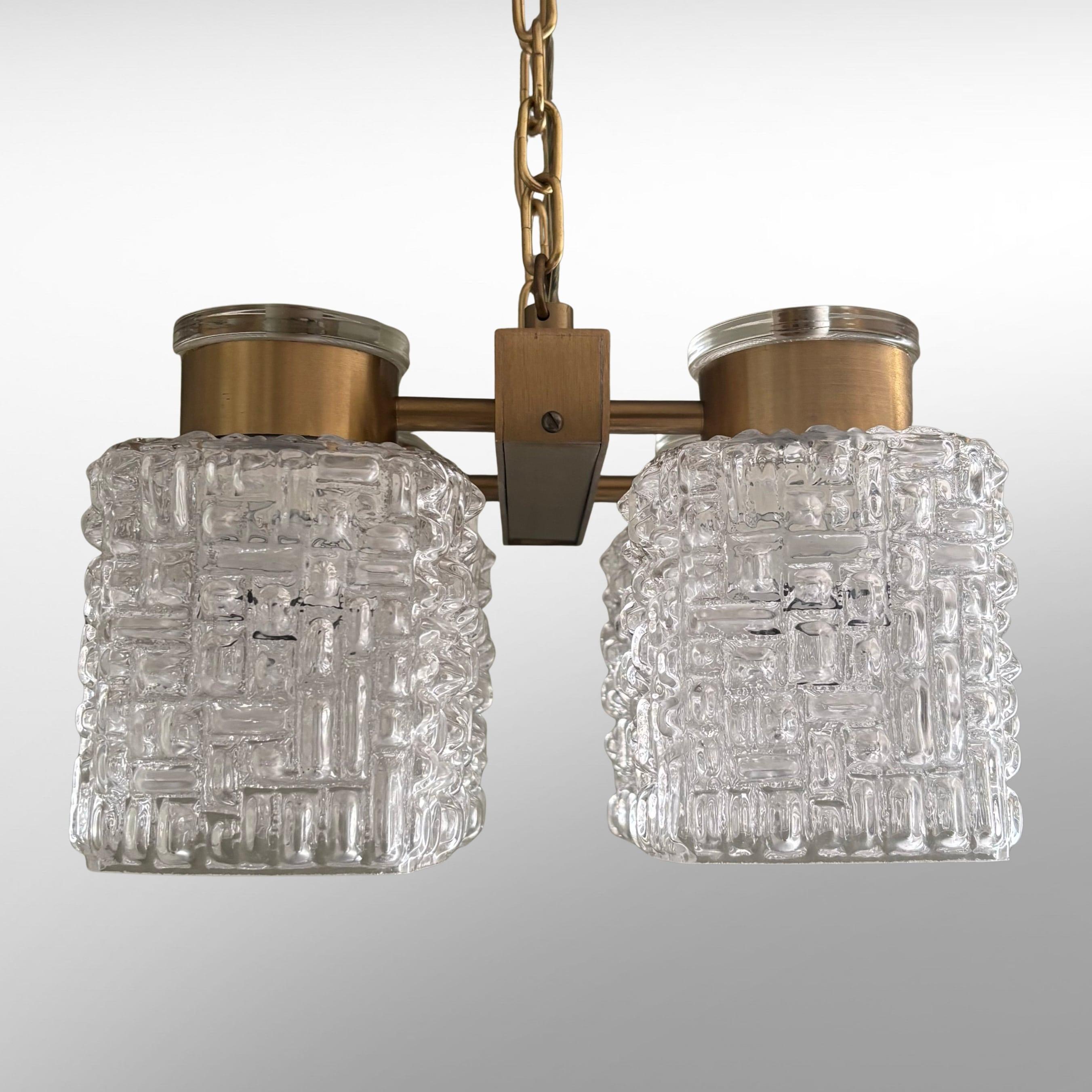 Lampada a sospensione scandinava di metà secolo, Carl Fagerlund, Orrefors, Svezia, anni '60 In condizioni buone in vendita a Forserum, SE