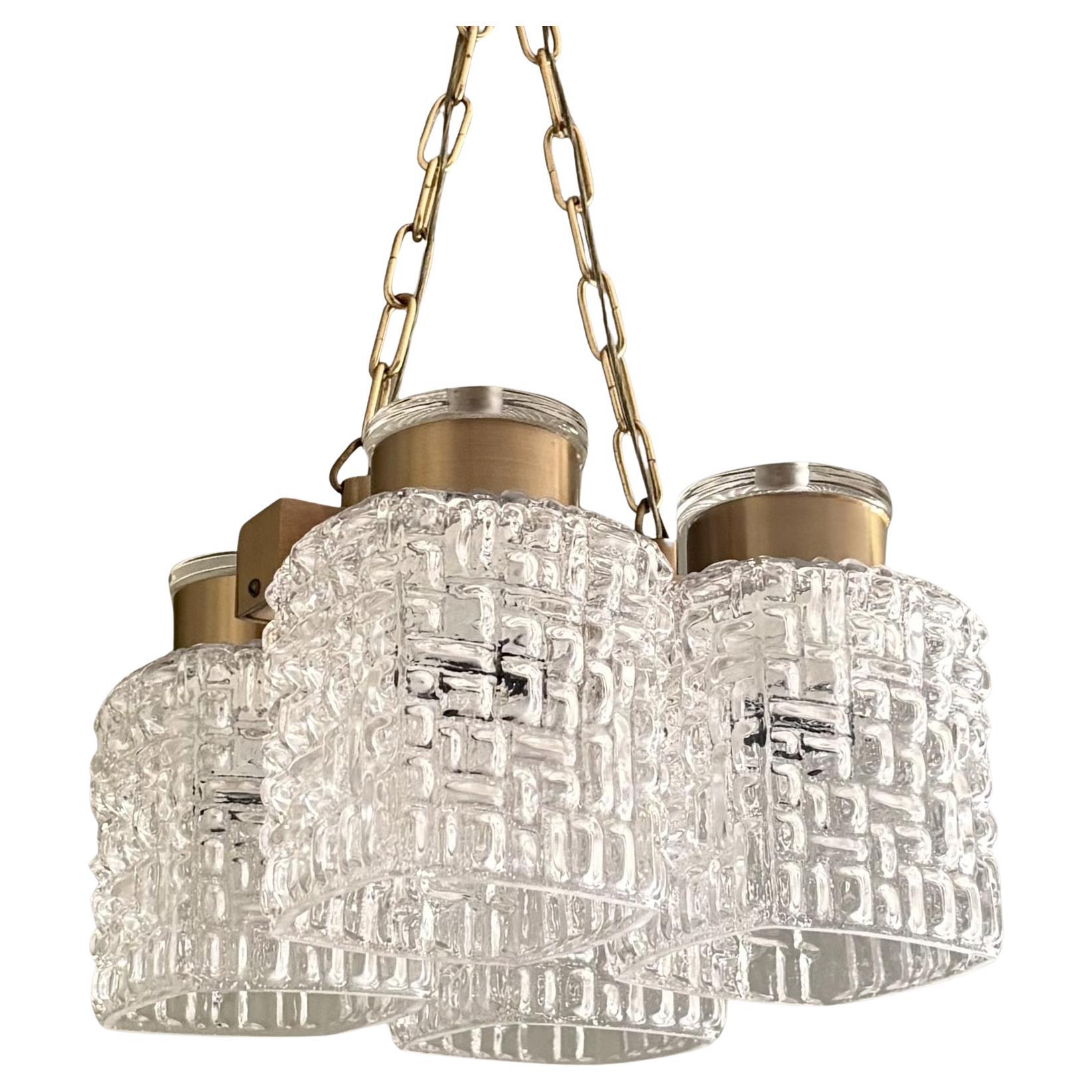 Scandinavian mid-century pendant lamp, Carl Fagerlund, Orrefors, Sweden, 1960s