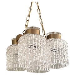 Scandinavian mid-century pendant lamp, Carl Fagerlund, Orrefors, Sweden, 1960s