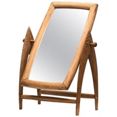 Scandinavian Mid-Century Pine Table Mirror, Scandinavia, 1940s