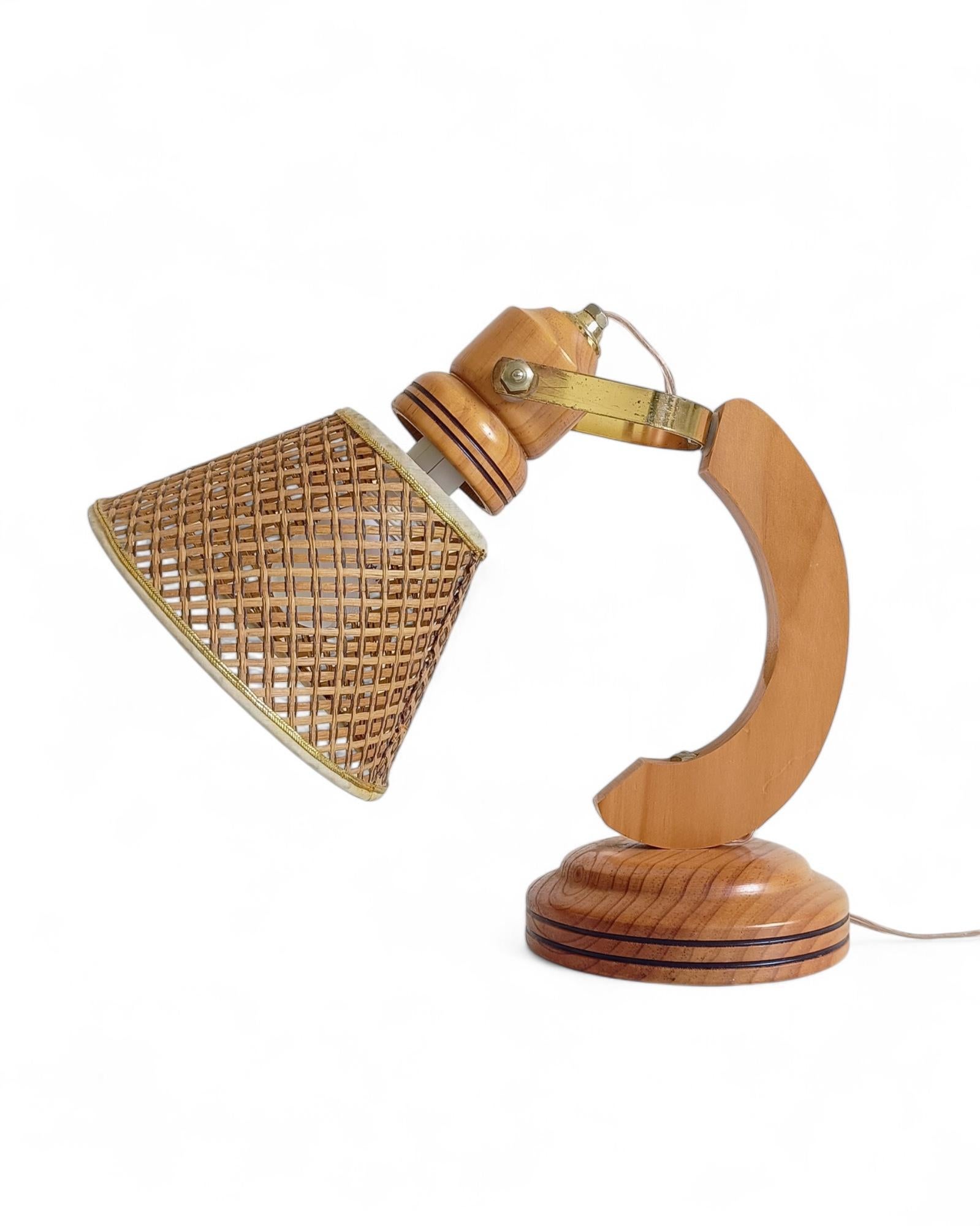 Lampada da lettura The Modern Scandinavian Wood/canna, nello stile di Solbackens Svarveri in vendita 3